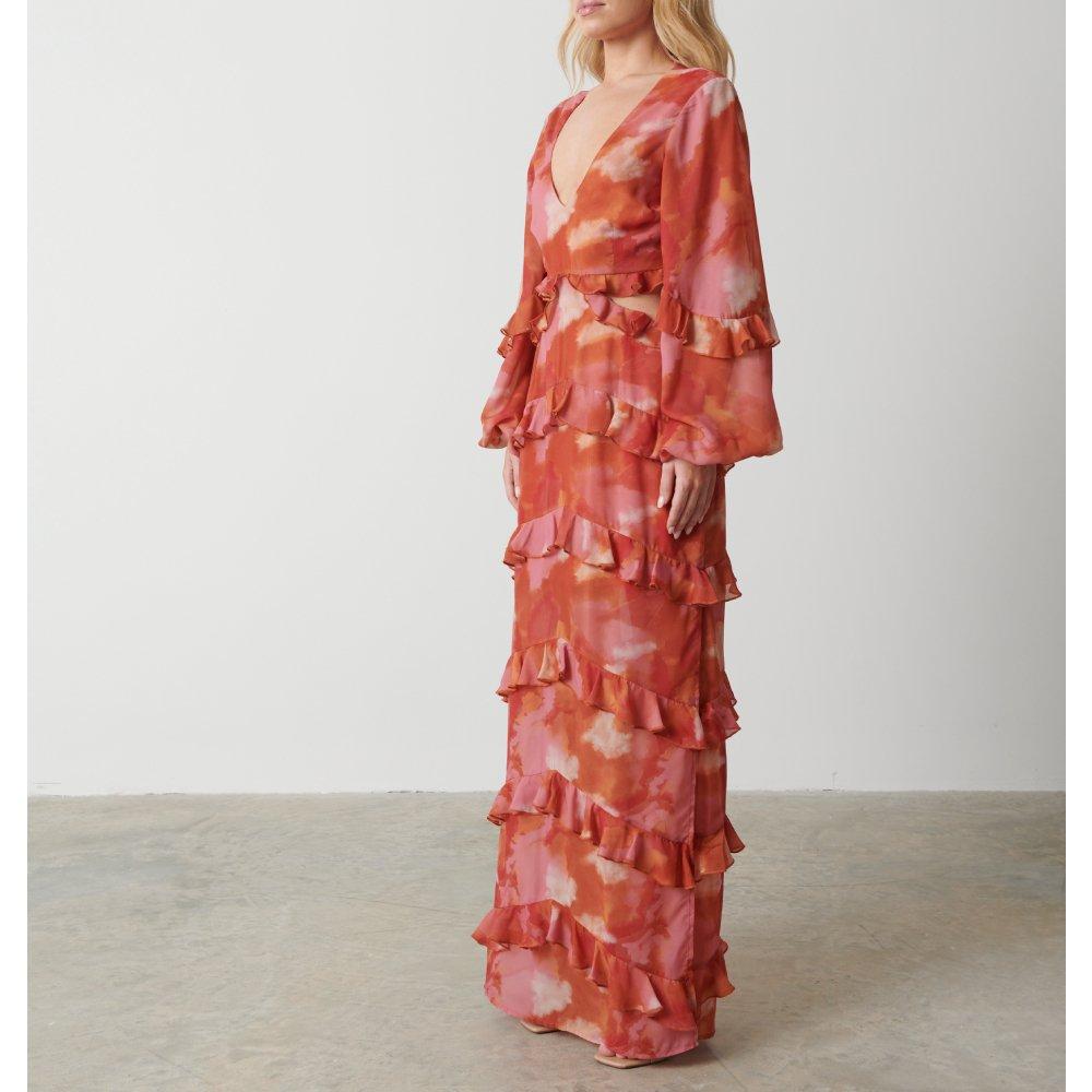 Abst Watercol - Pretty Lavish - Evie Ruffle Maxi Dress - 2
