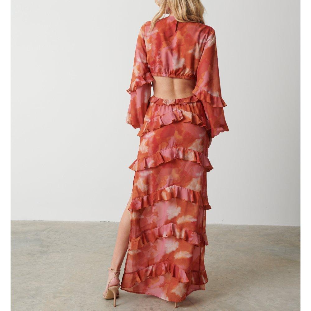 Abst Watercol - Pretty Lavish - Evie Ruffle Maxi Dress - 4