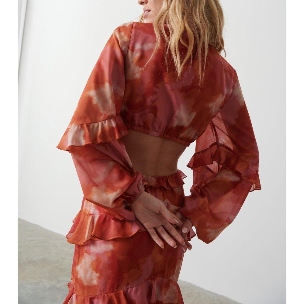 Abst Watercol - Pretty Lavish - Evie Ruffle Maxi Dress - 5