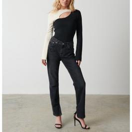 Pretty Lavish Brogan Contrast Knit Top