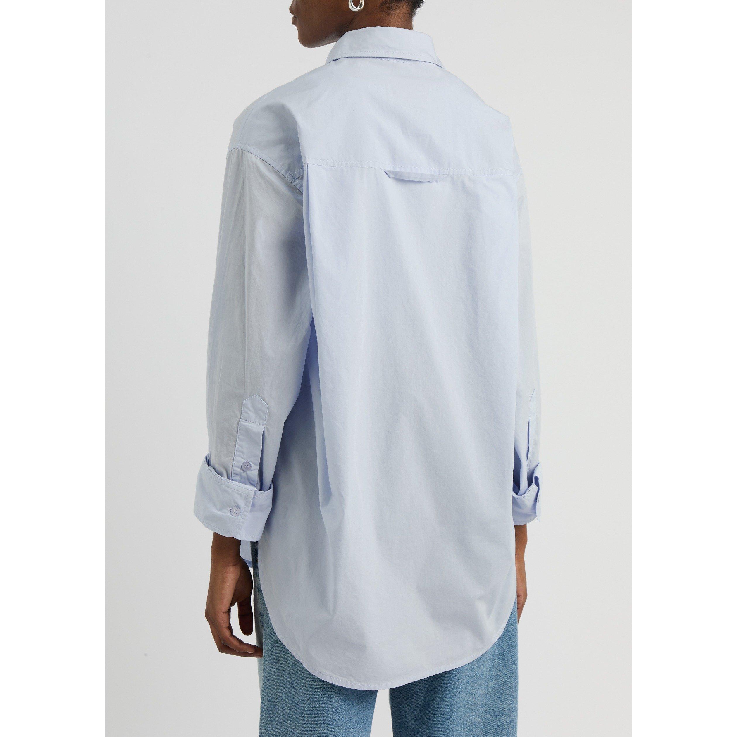 BLUE - Citizens Of Humanity - Women's Kayla Cotton Long-Sleeve Oversized-Fit Plain Shirt - 3