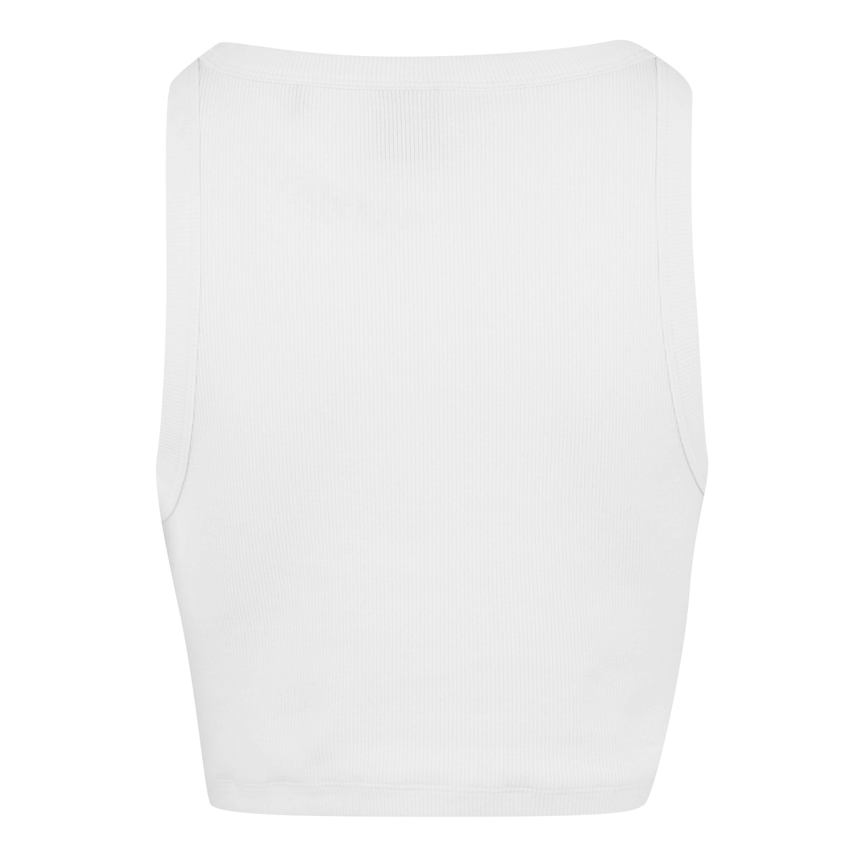 White 100 - Boss - Women's C Evest Crop Ribbed Structured Vest - 6