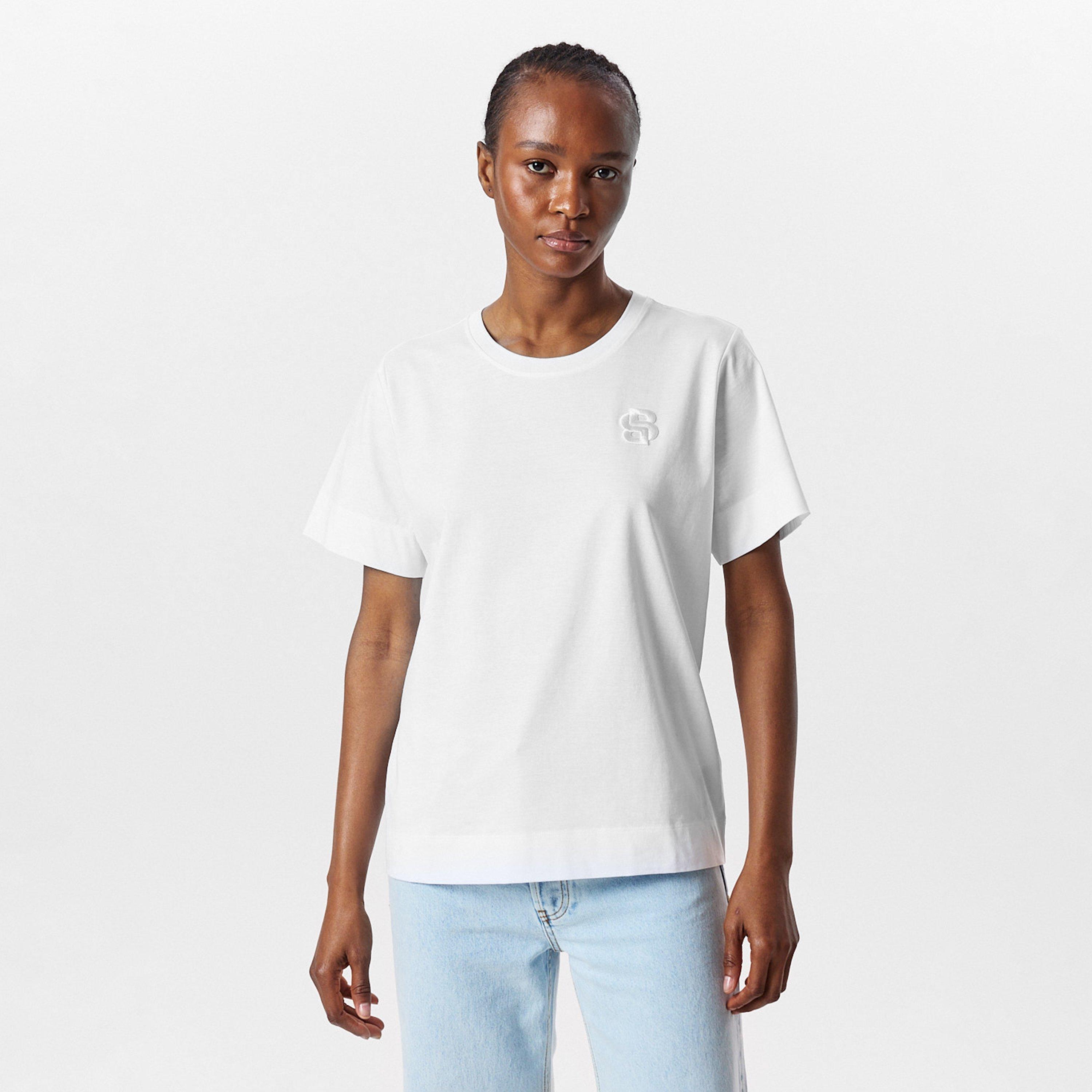 White 100 - Boss - Women's Elphi T-Shirt, Luxury Cotton Blend - 3