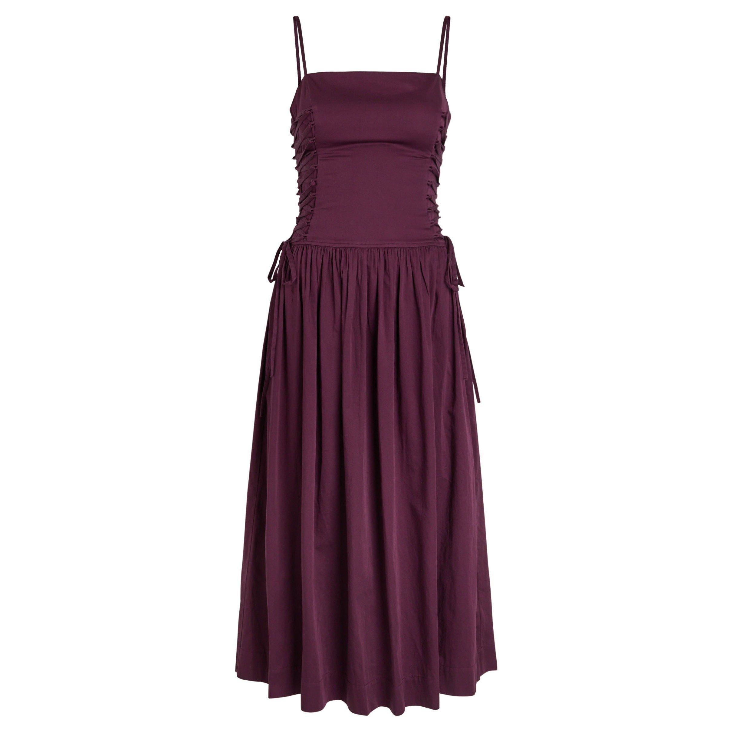 PURPLE - Damson Madder - LD ANGELINA COTTON SATIN DRESS