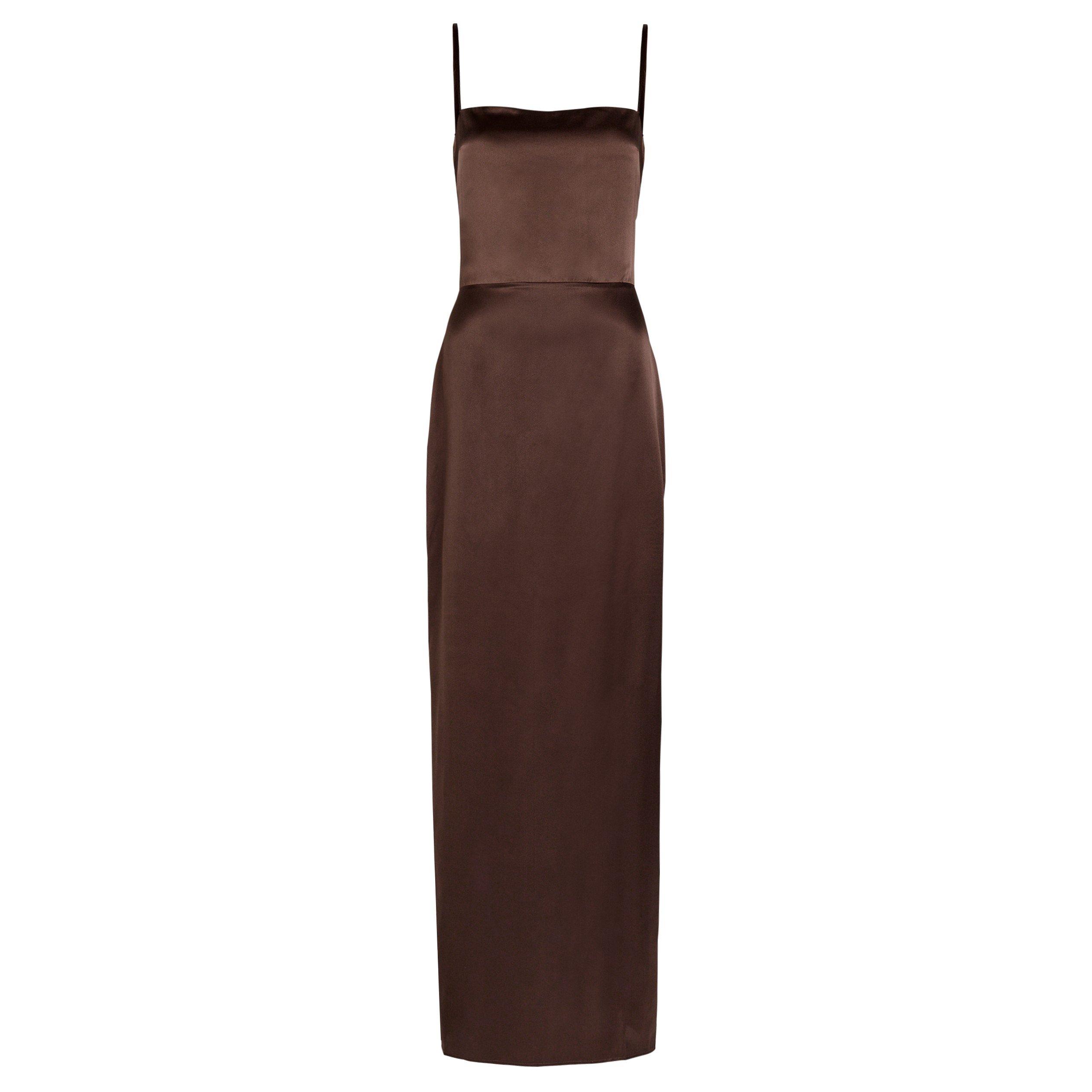 BROWN - Reformation - LD Frankie Silk Dress