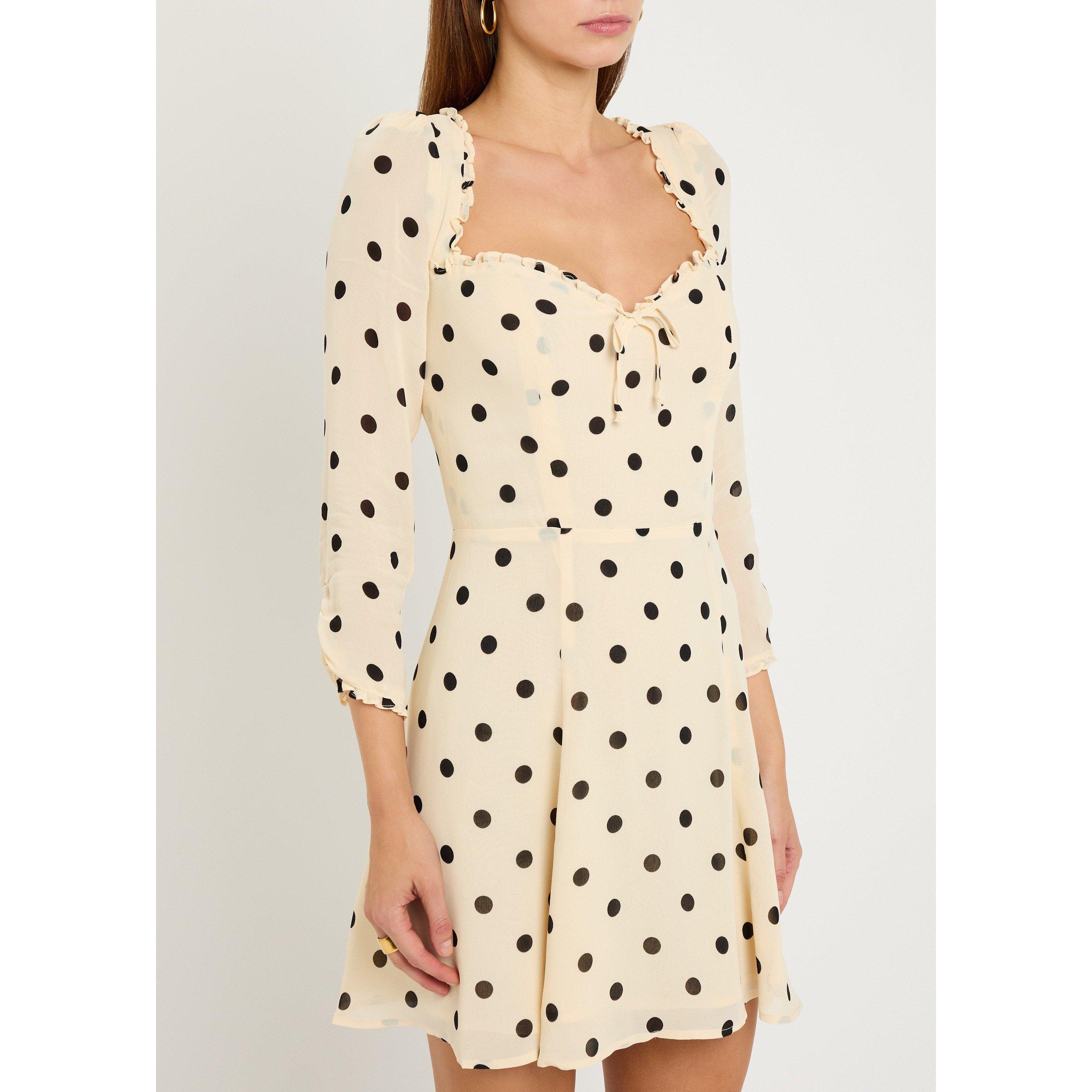WHITE AND OTHER - Reformation - Women's Remi Polka Dot Mini A Line Dress - 2
