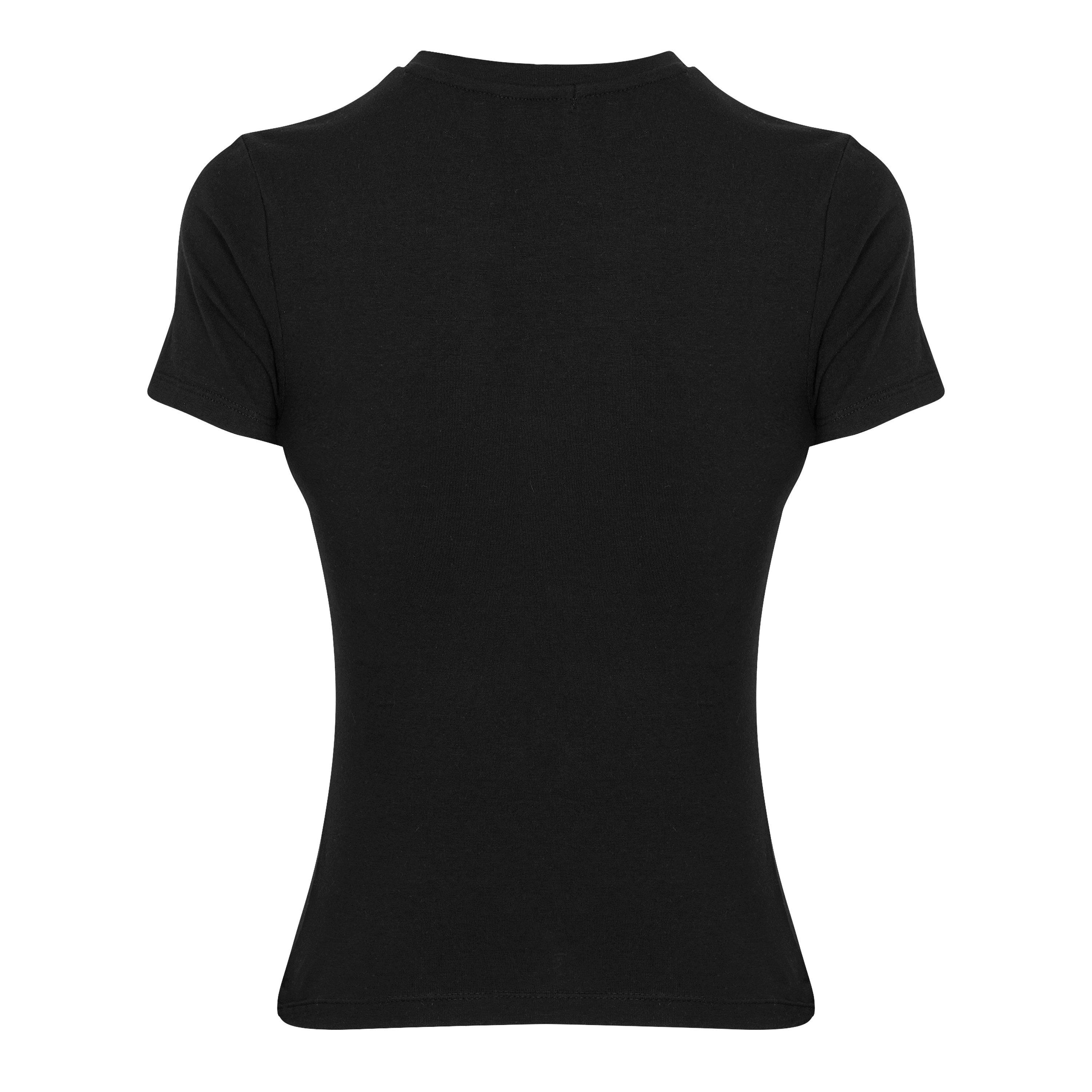 Black 001 - Good American - Women's Cropped Baby Slim Fit T-Shirt - 5