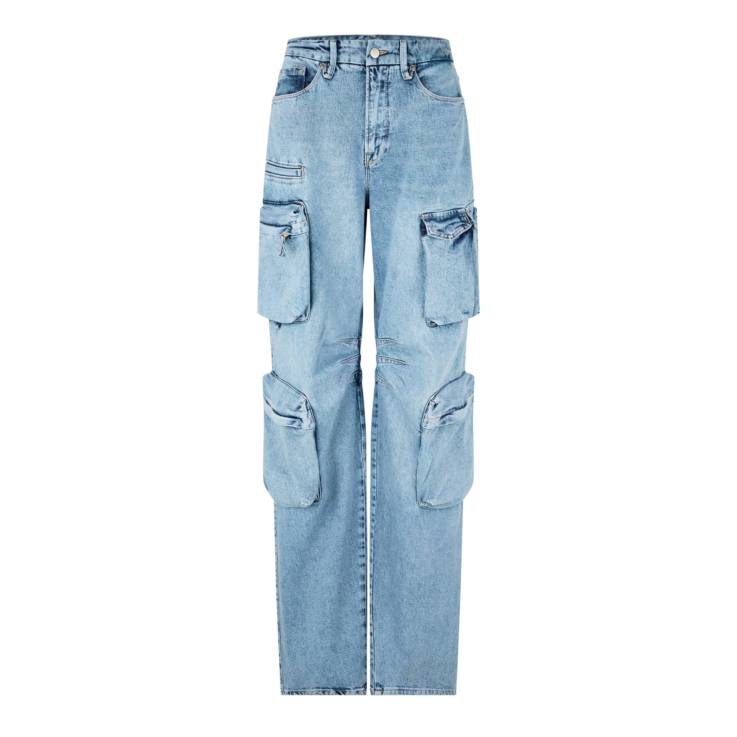 Indigo 301 - Good American - Denim-Blend Cargo Jeans - 4