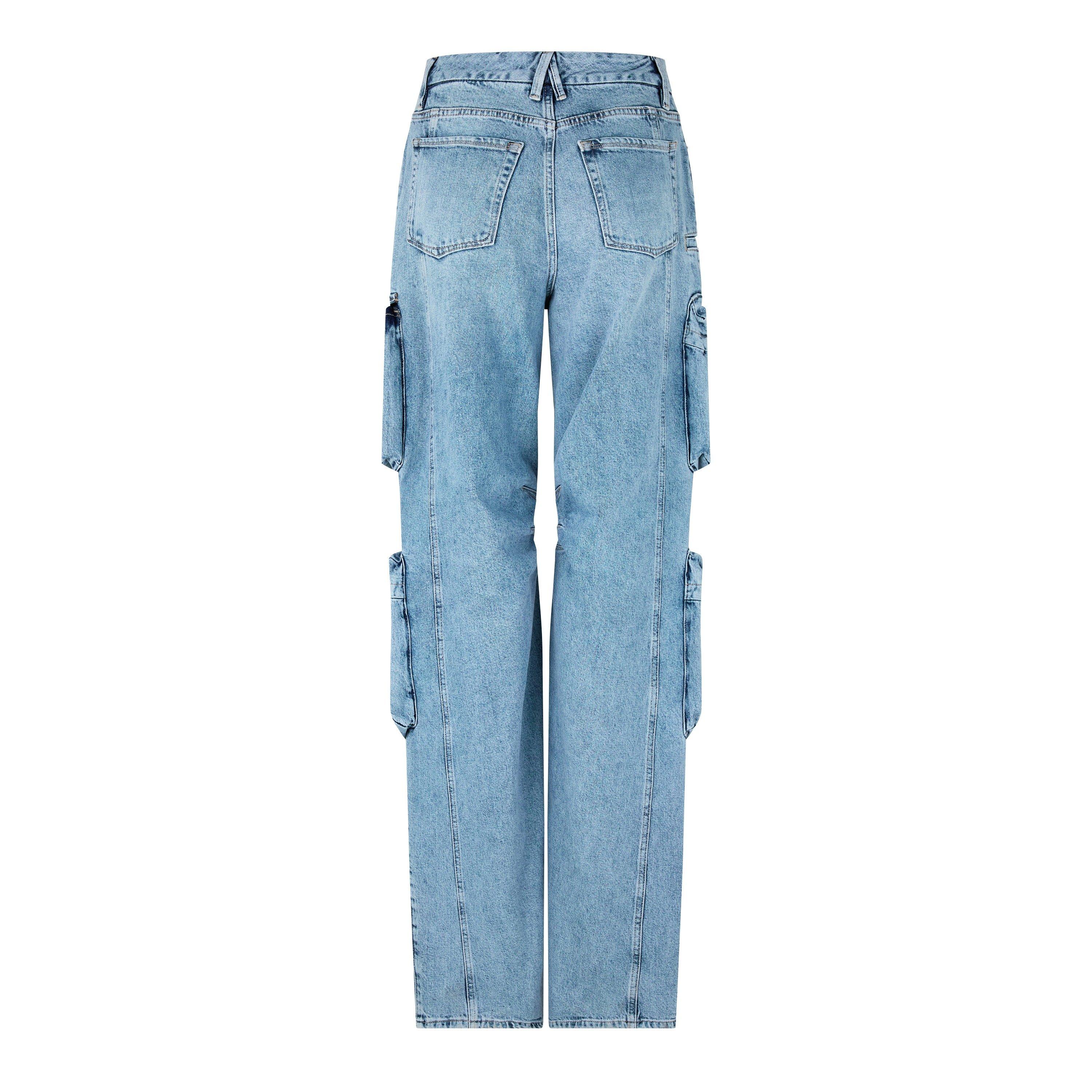 Indigo 301 - Good American - Denim-Blend Cargo Jeans - 5