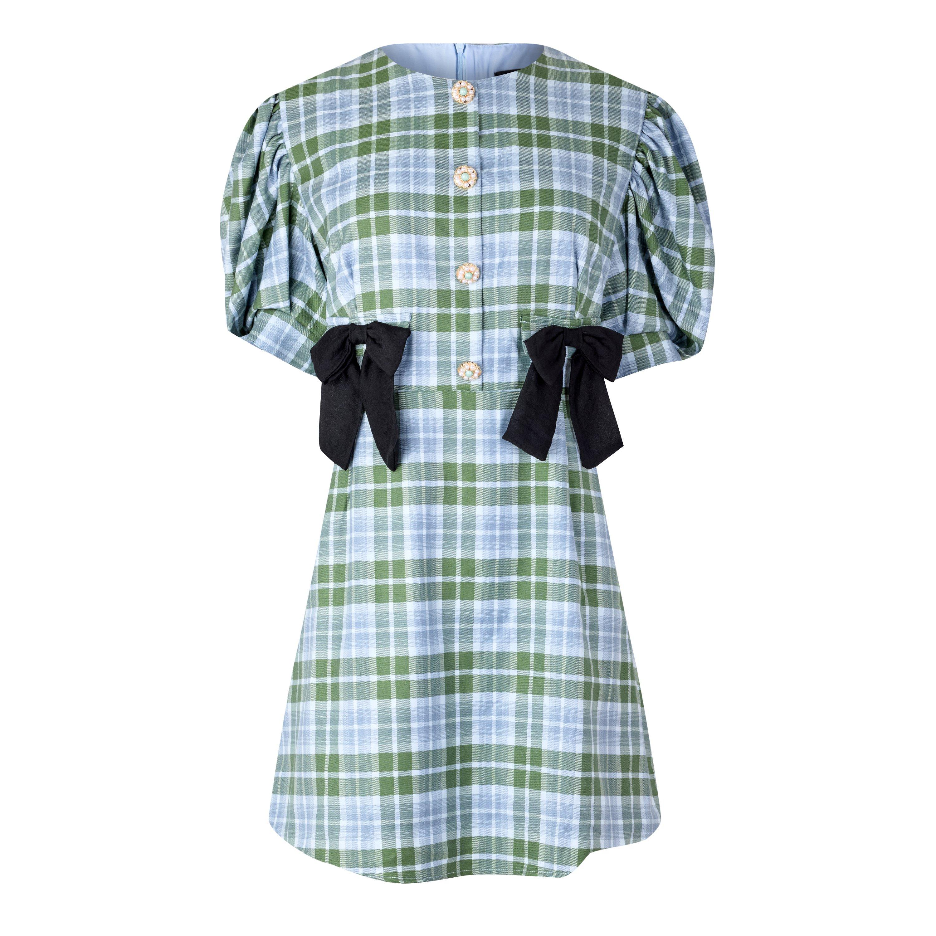 GREEN - Sister Jane - SD Foyer Check Mini Dress - 1