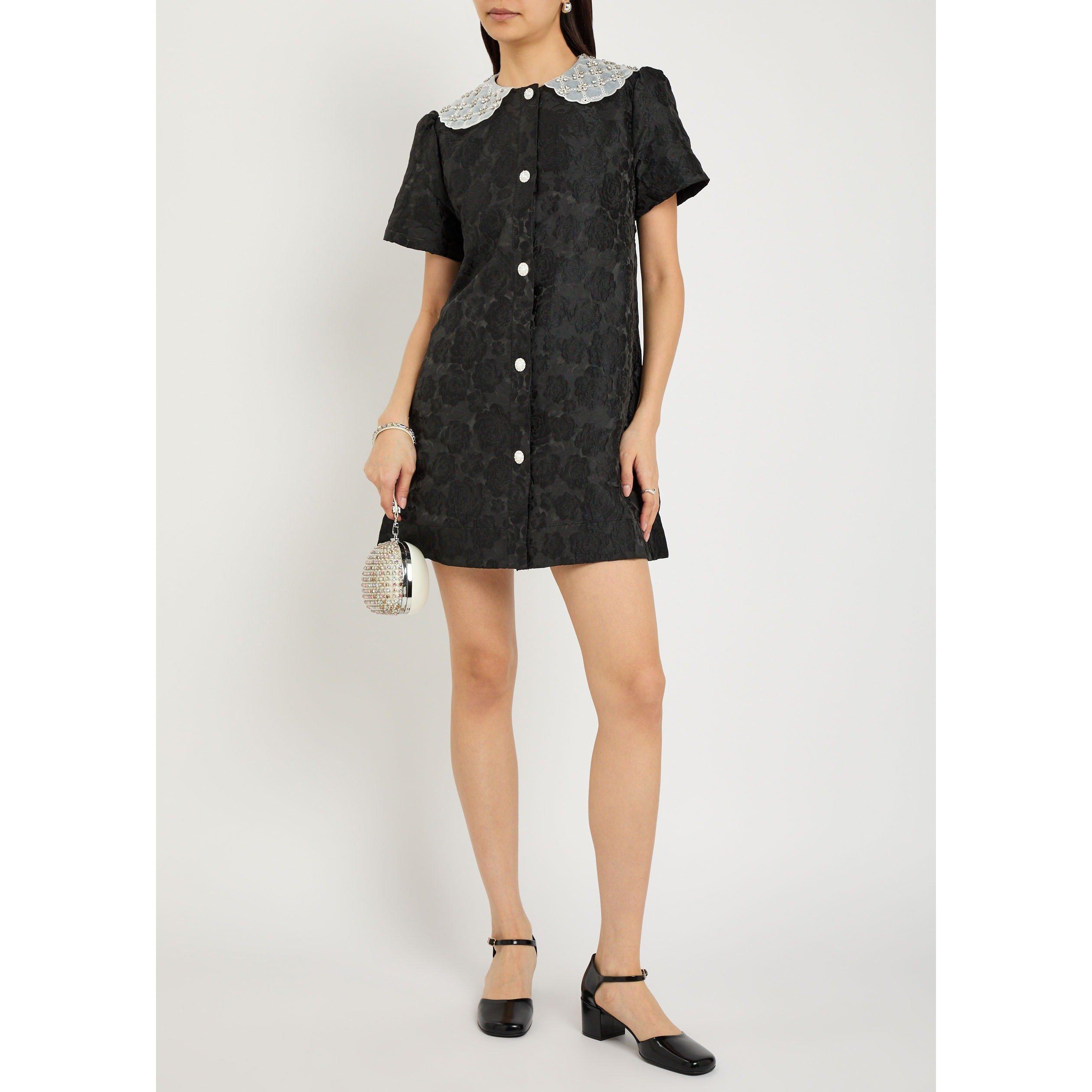 BLACK - Sister Jane - Women's Chandelier Floral Jacquard Mini Dress - 5