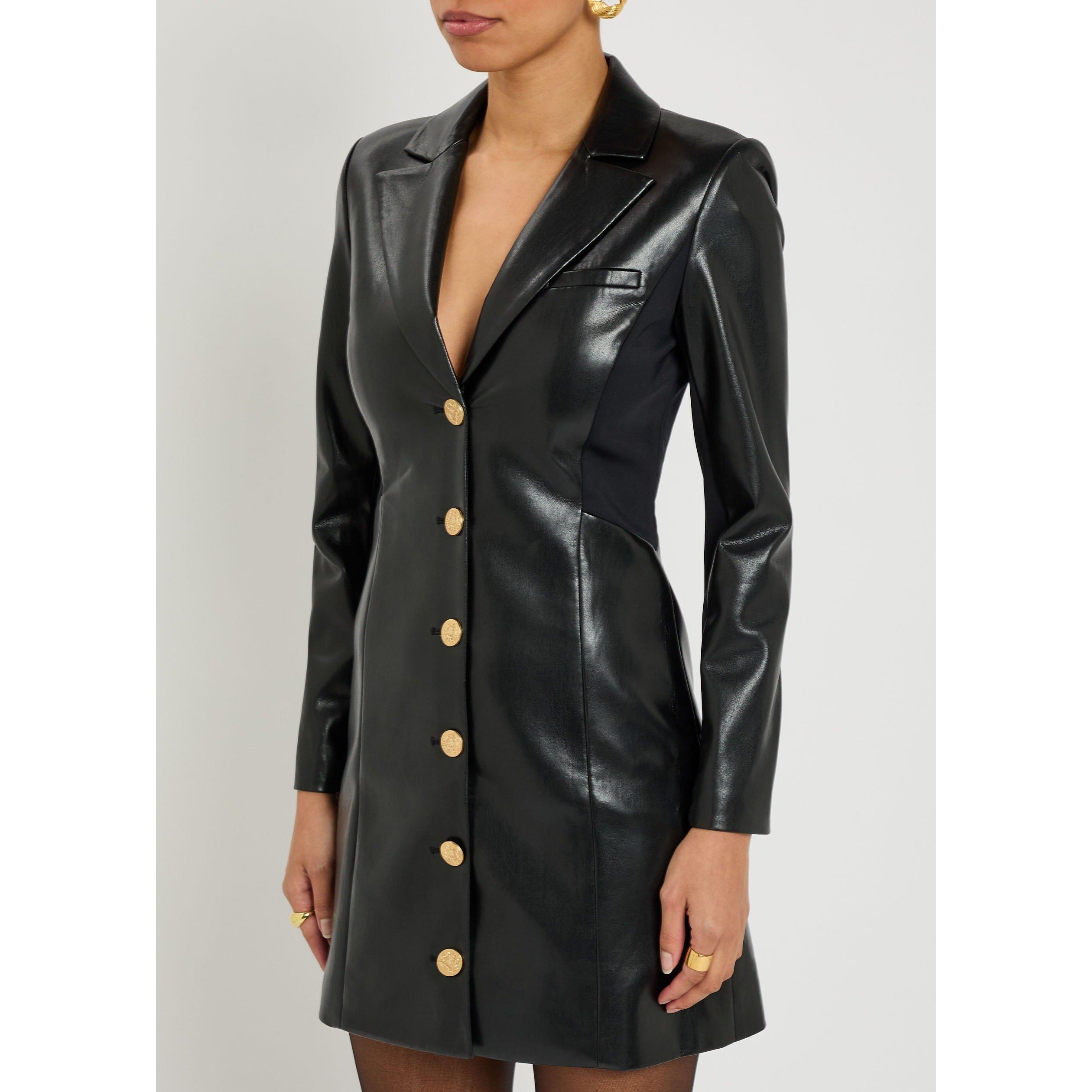 BLACK - Alice And Olivia - SD MICHELLE VGNLTHR BLAZER DRS - 2