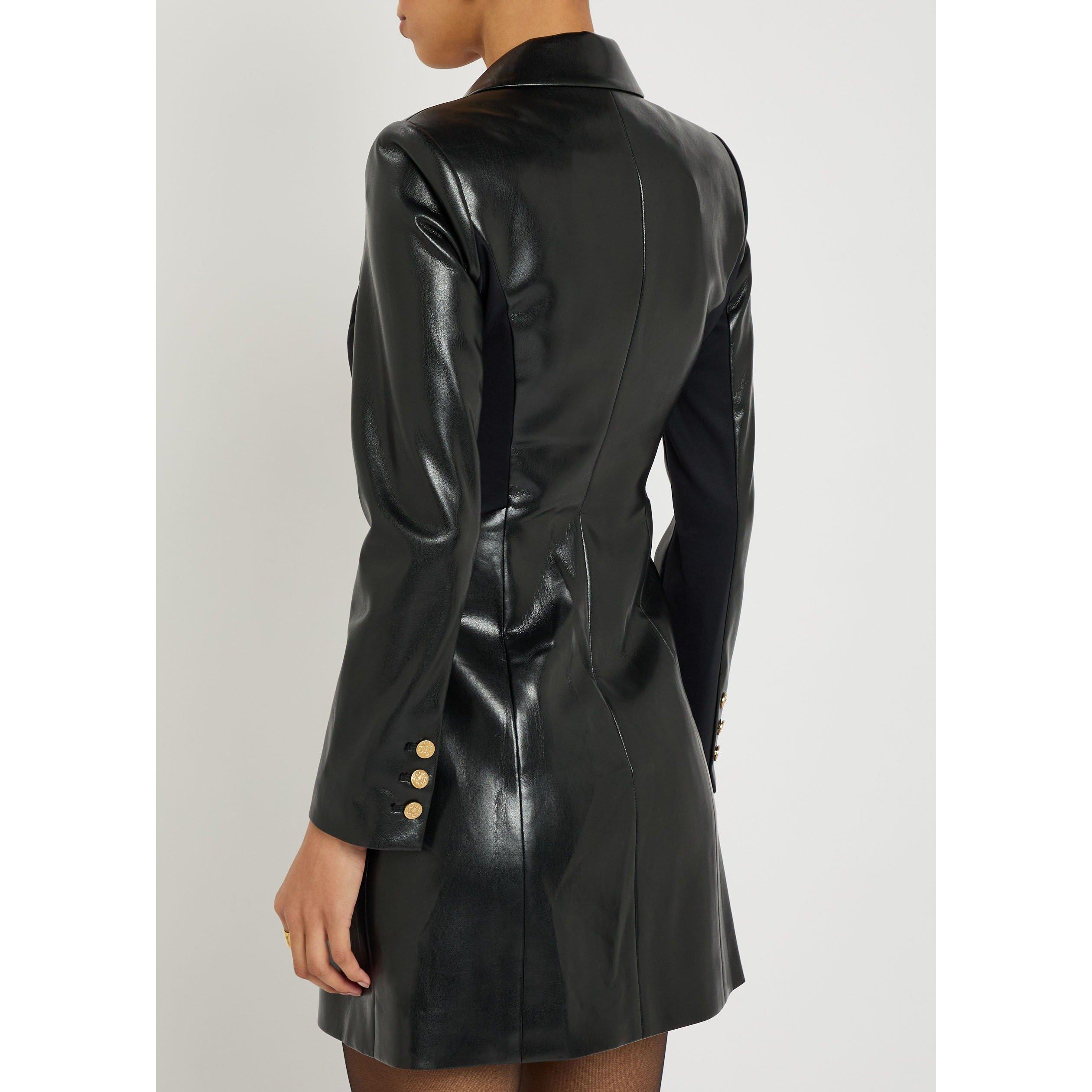 BLACK - Alice And Olivia - SD MICHELLE VGNLTHR BLAZER DRS - 3