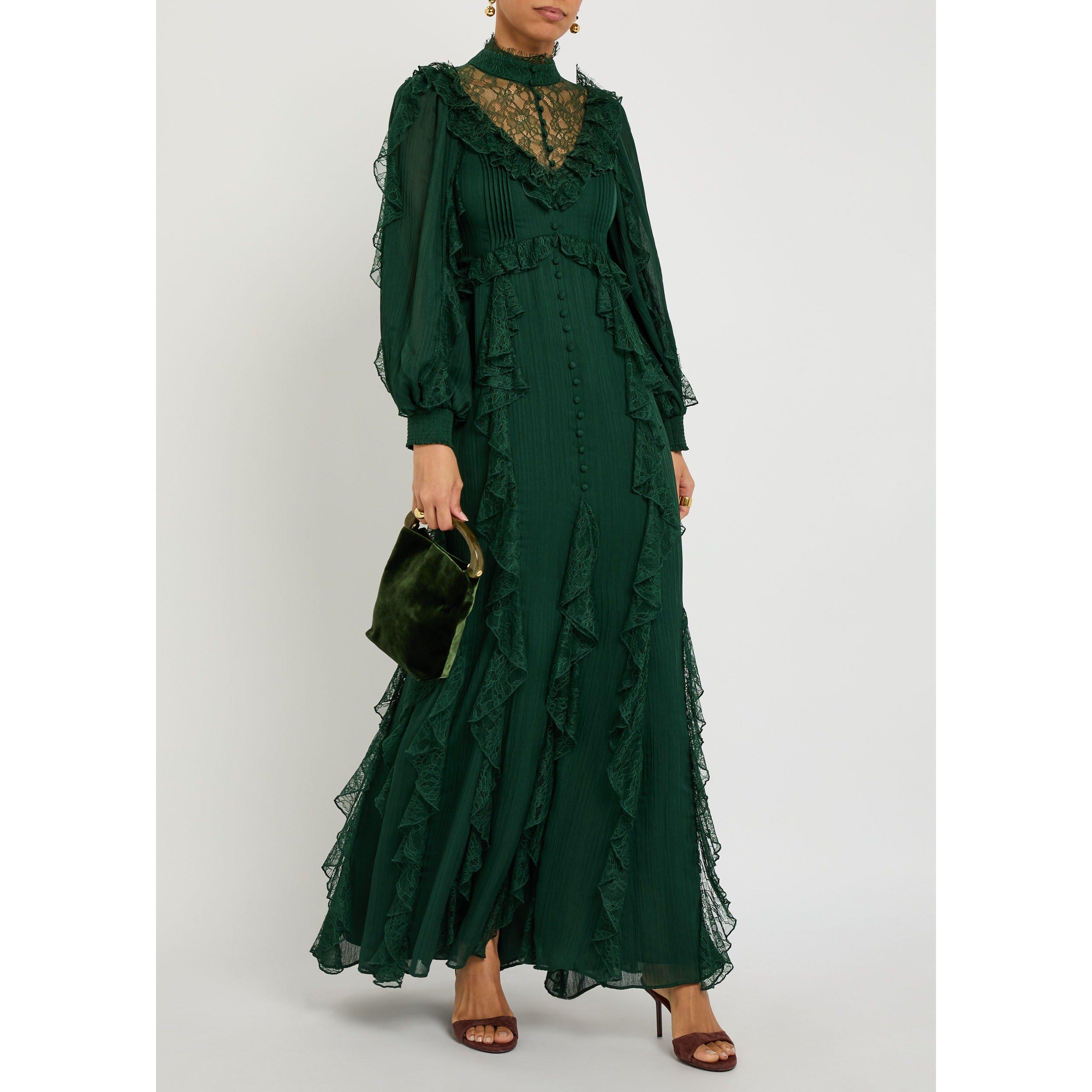 GREEN AND OTHER - Alice And Olivia - LD ELEA BLSN SLV RUFL MAXI DRS - 5
