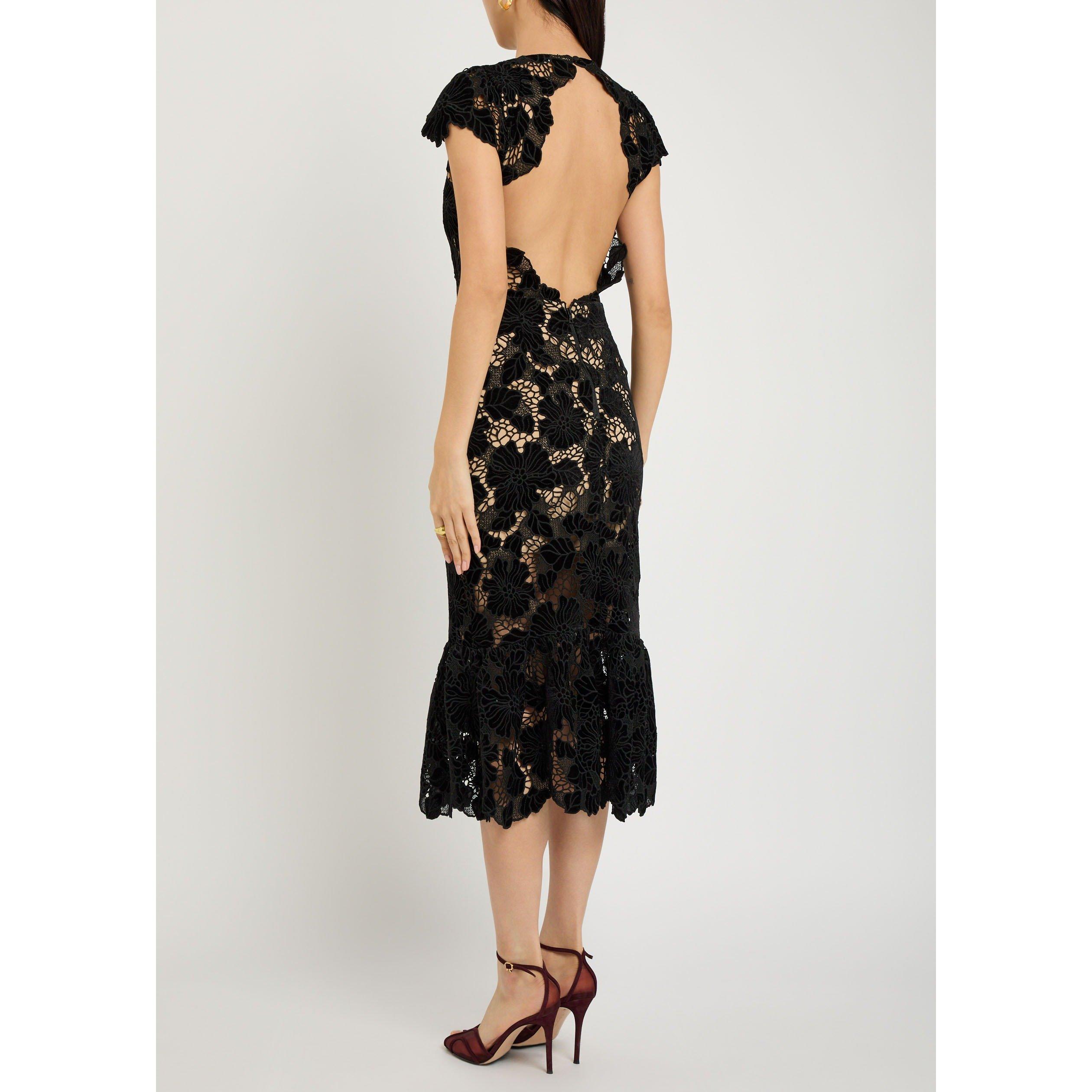 BLACK - Alice And Olivia - SD CLOVER OPEN BACK MIDI DRESS - 3