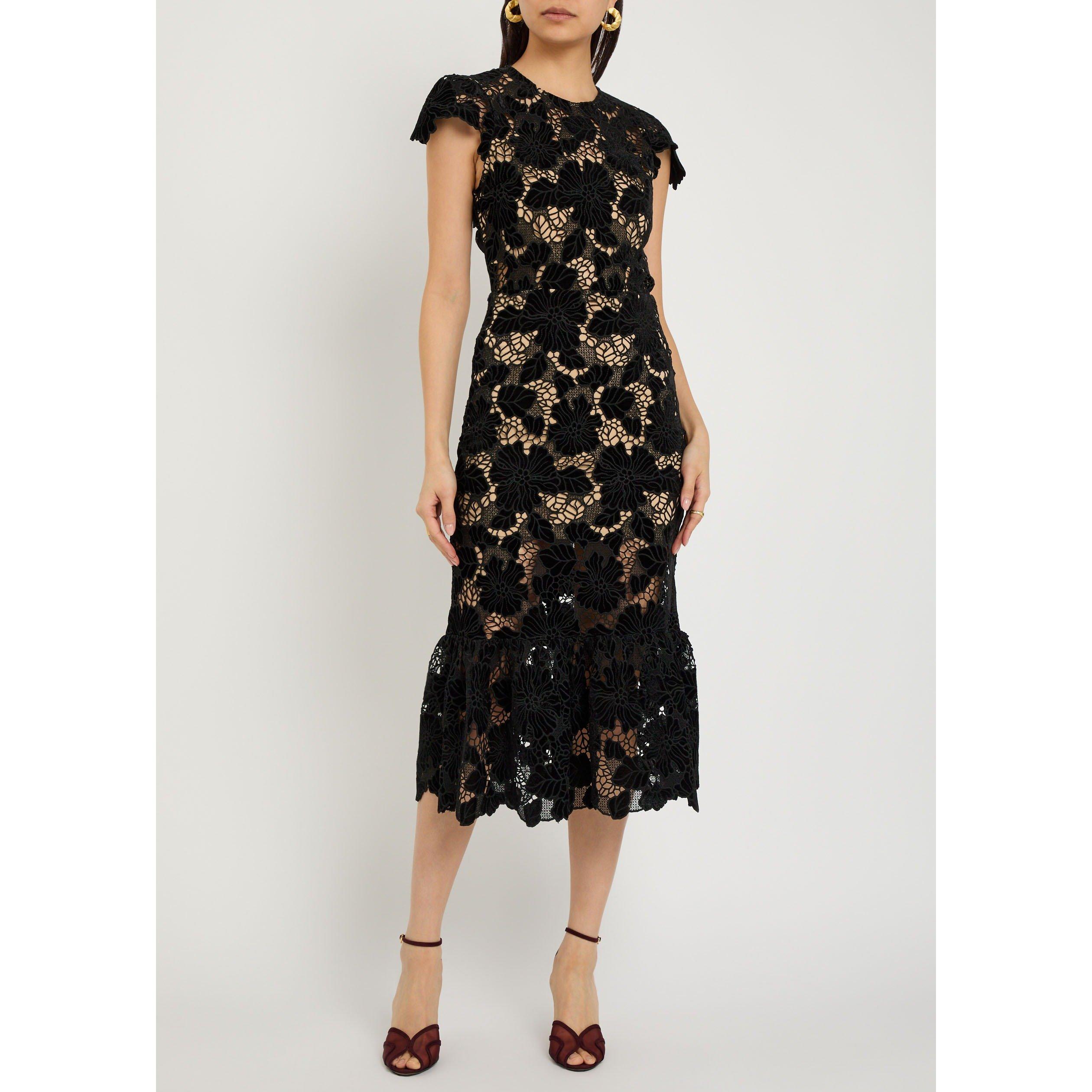 BLACK - Alice And Olivia - SD CLOVER OPEN BACK MIDI DRESS - 5