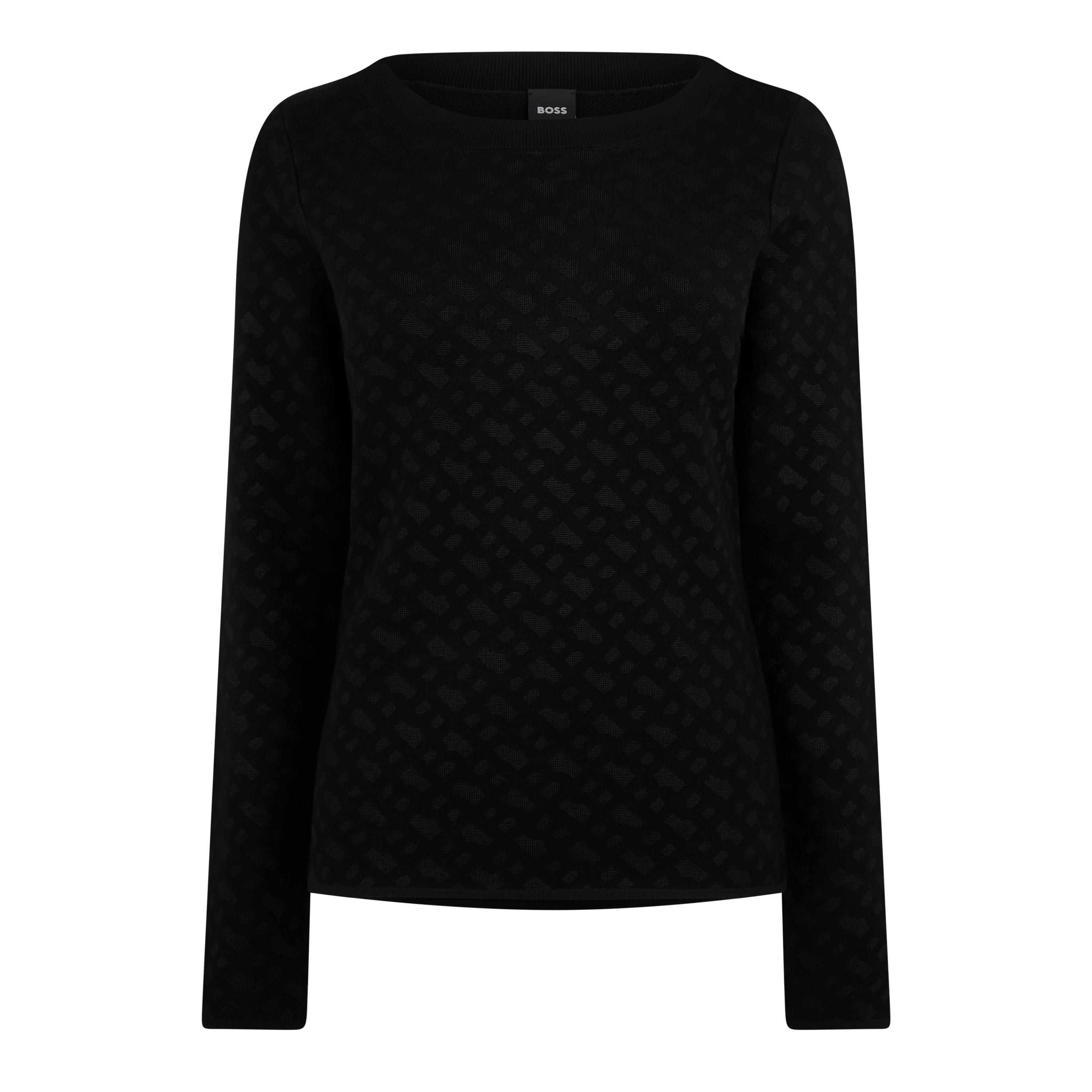 Open Misc - Boss - Women's Ferenti Knitted Top, Two-tone Jacquard Pattern - 5