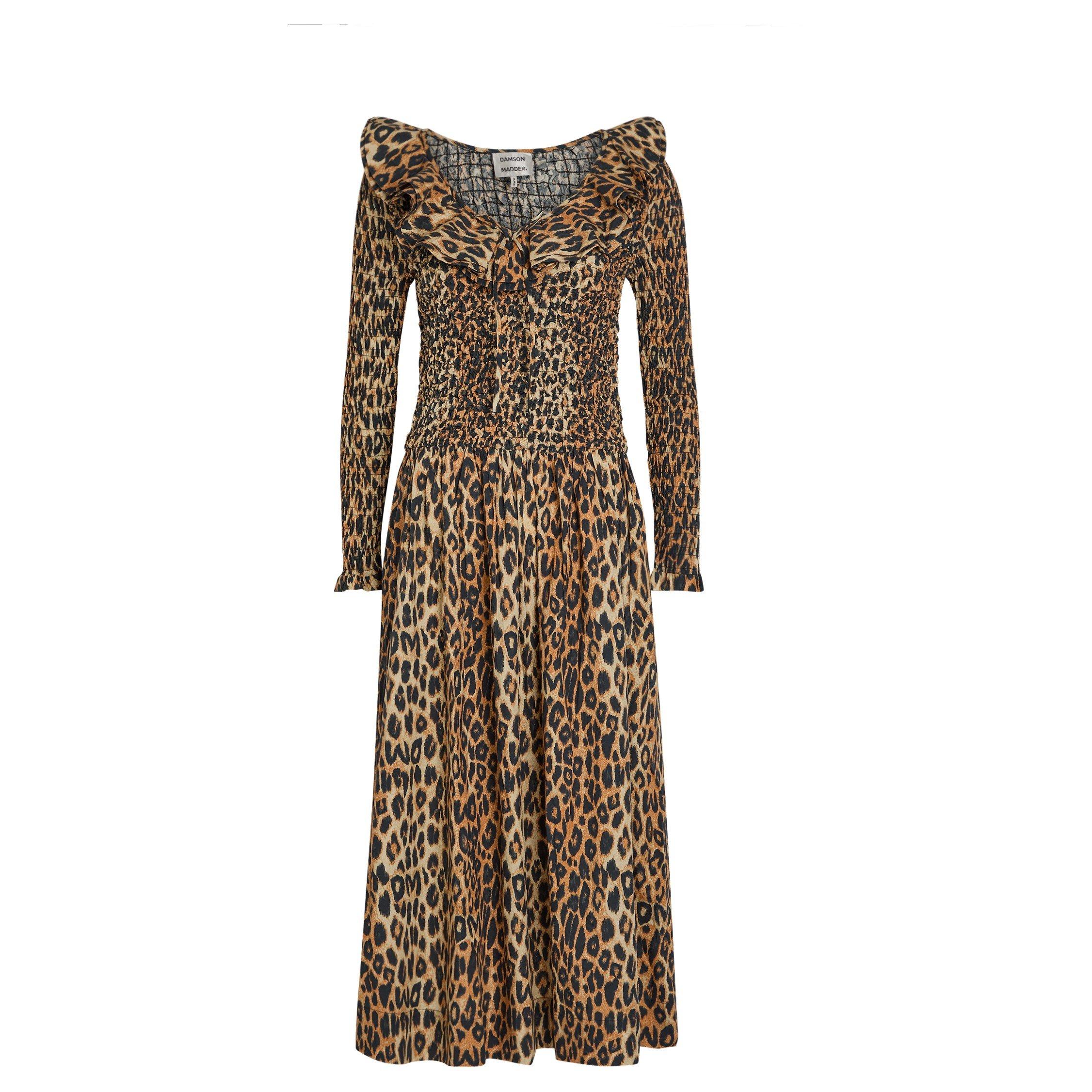 LEOPARD - Damson Madder - LD HARPER SHIRRED MIDI DRESS - 1
