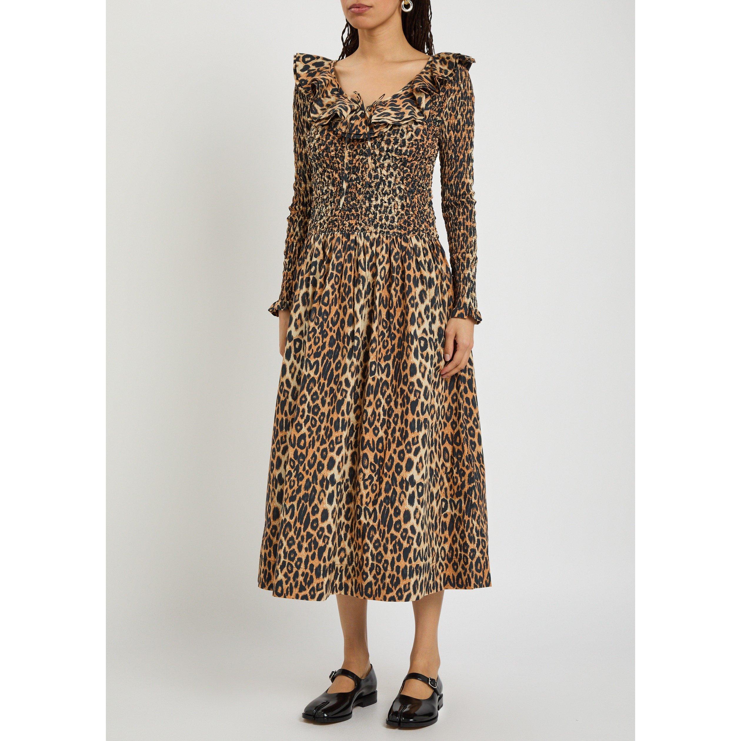 LEOPARD - Damson Madder - LD HARPER SHIRRED MIDI DRESS - 2