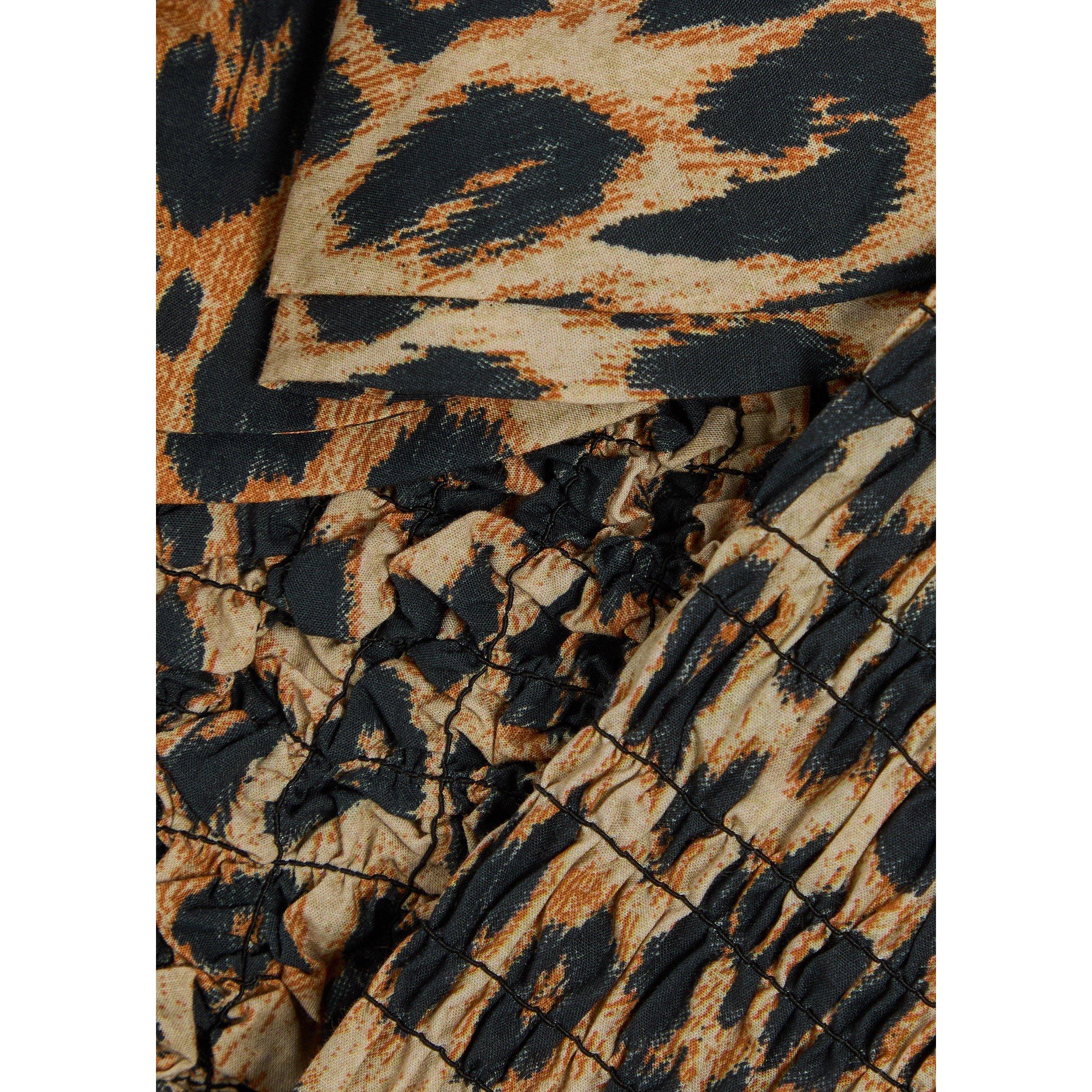LEOPARD - Damson Madder - LD HARPER SHIRRED MIDI DRESS - 4