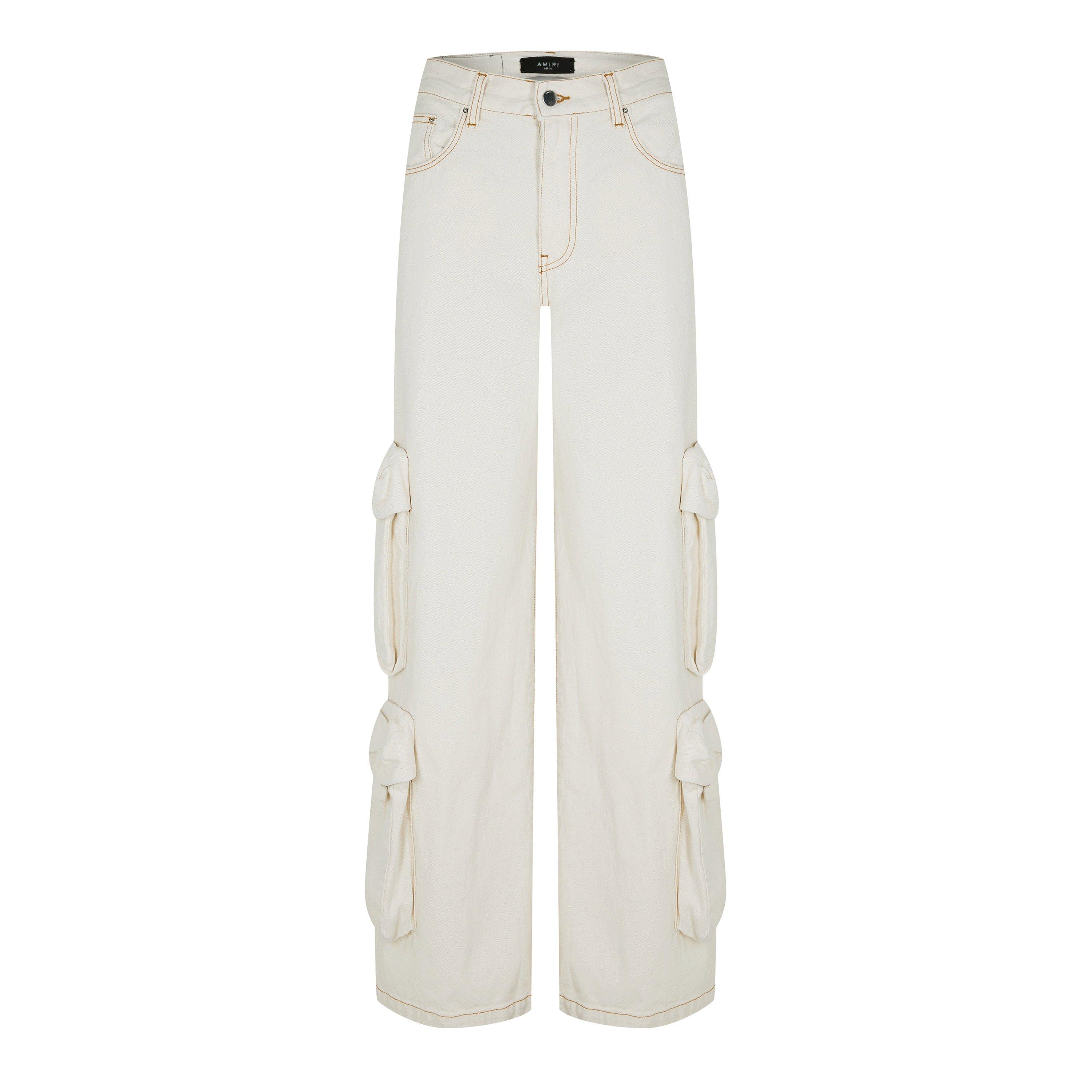 Alabaster - Amiri - High Waisted Straight Leg Jeans Womens - 5