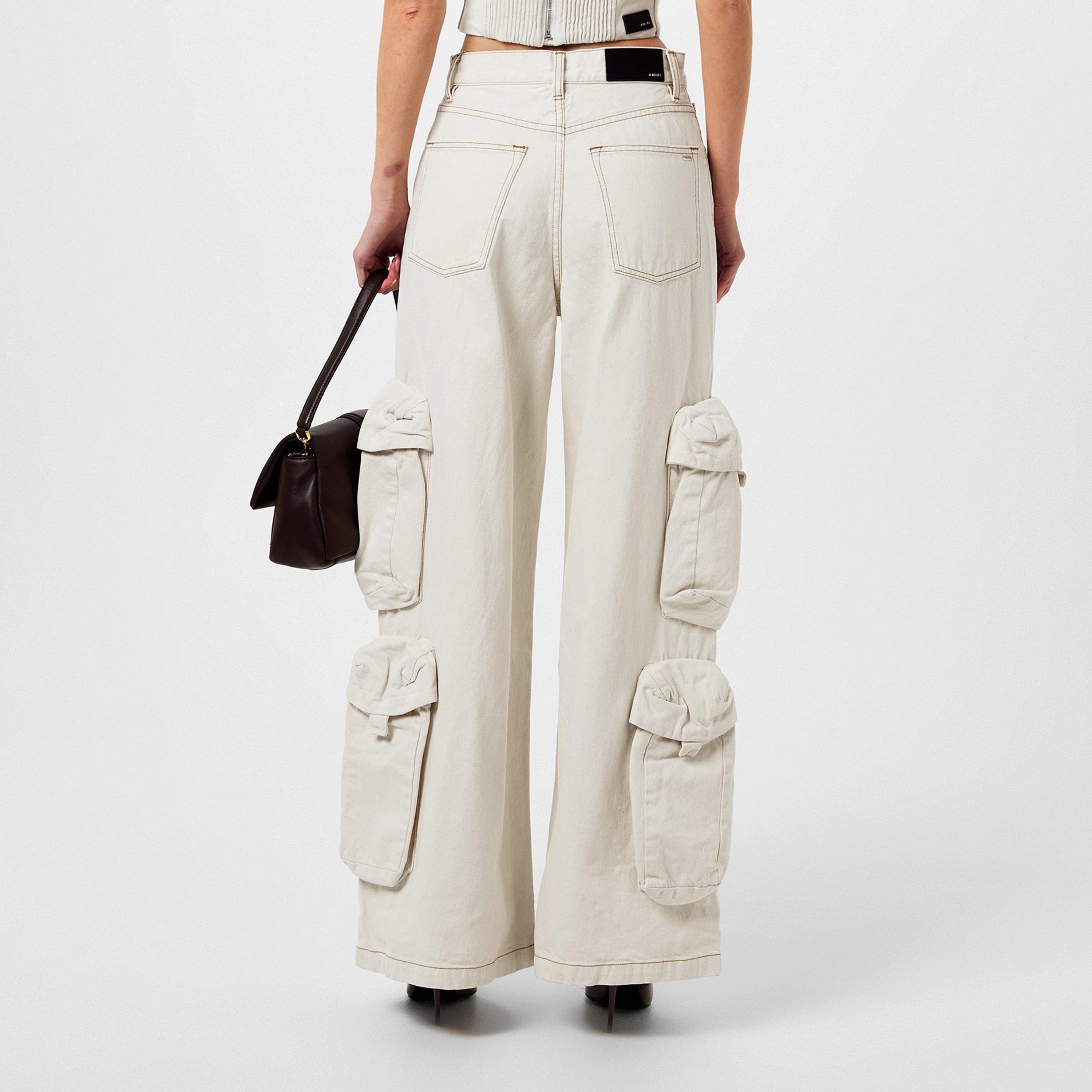 Alabaster - Amiri - High Waisted Straight Leg Jeans Womens - 3