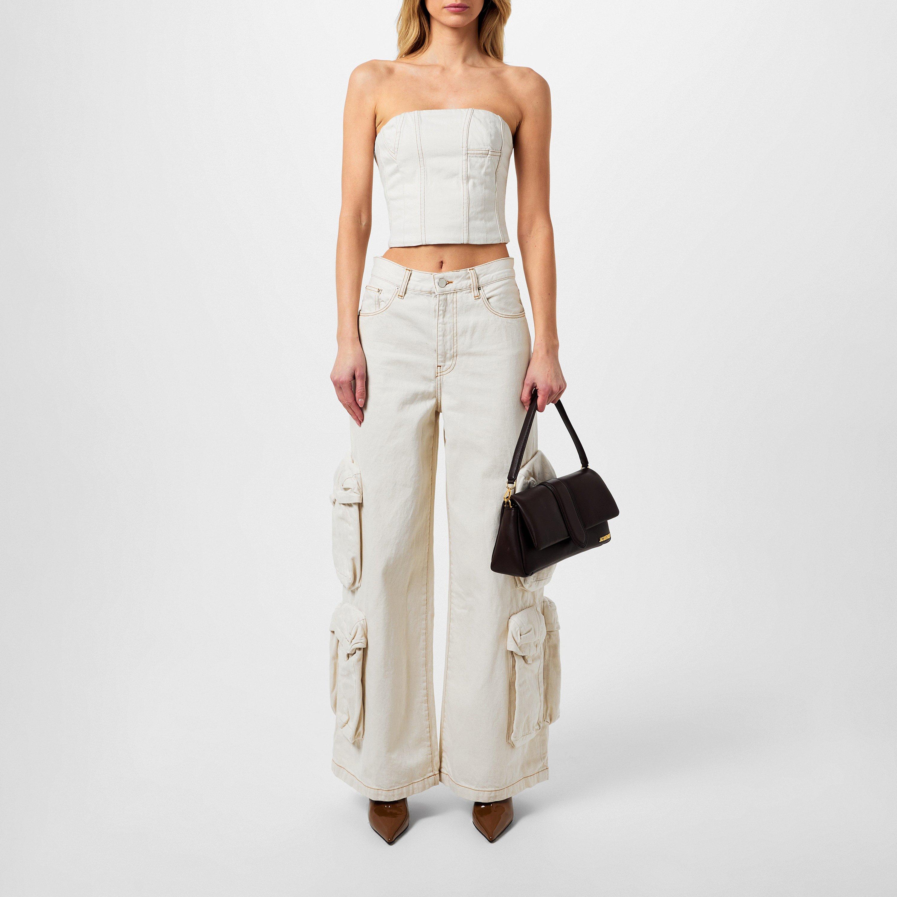 Alabaster - Amiri - High Waisted Straight Leg Jeans Womens - 4