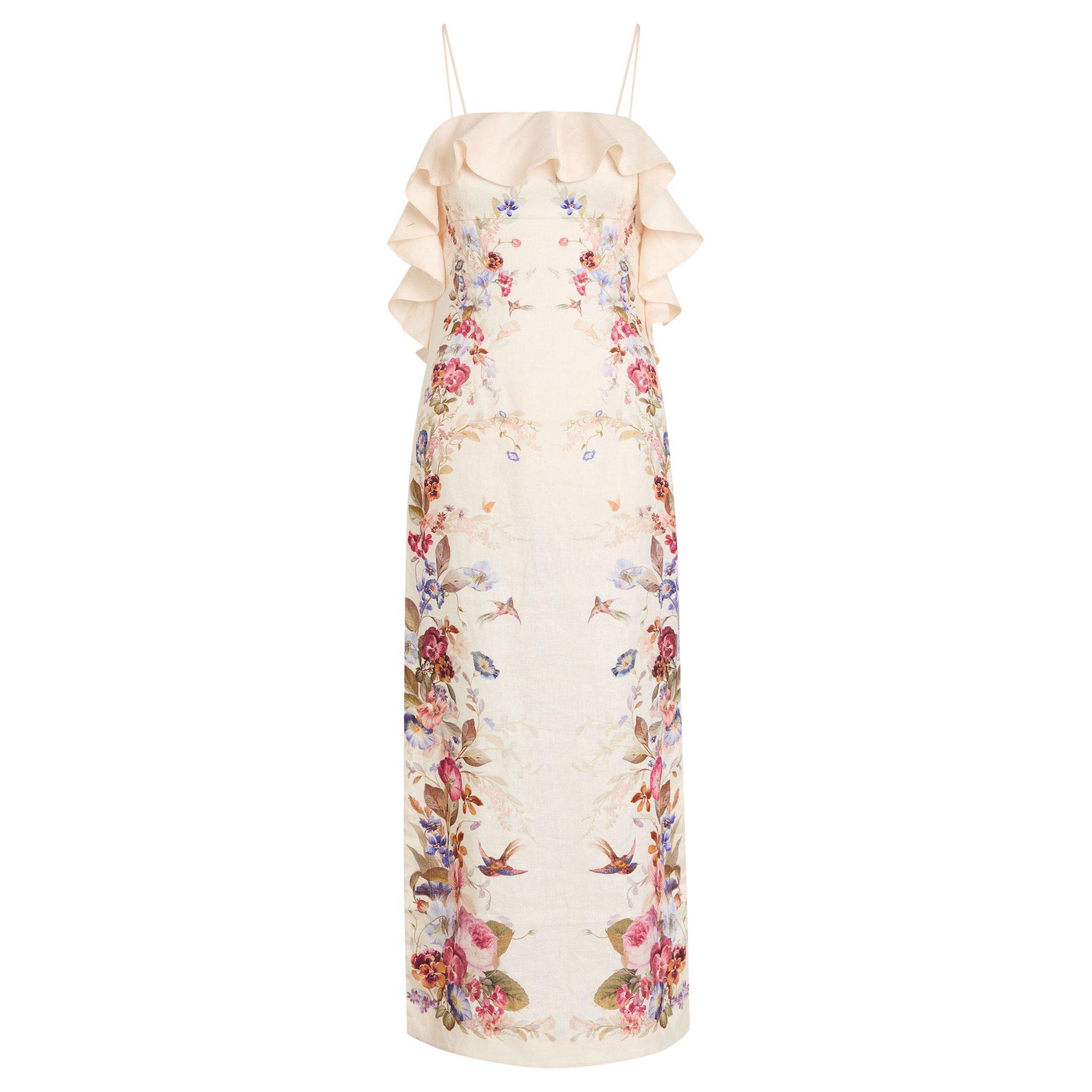 CREAM AND OTHER - Zimmermann - Women's Patience Frill Linen Slip Dress - 1