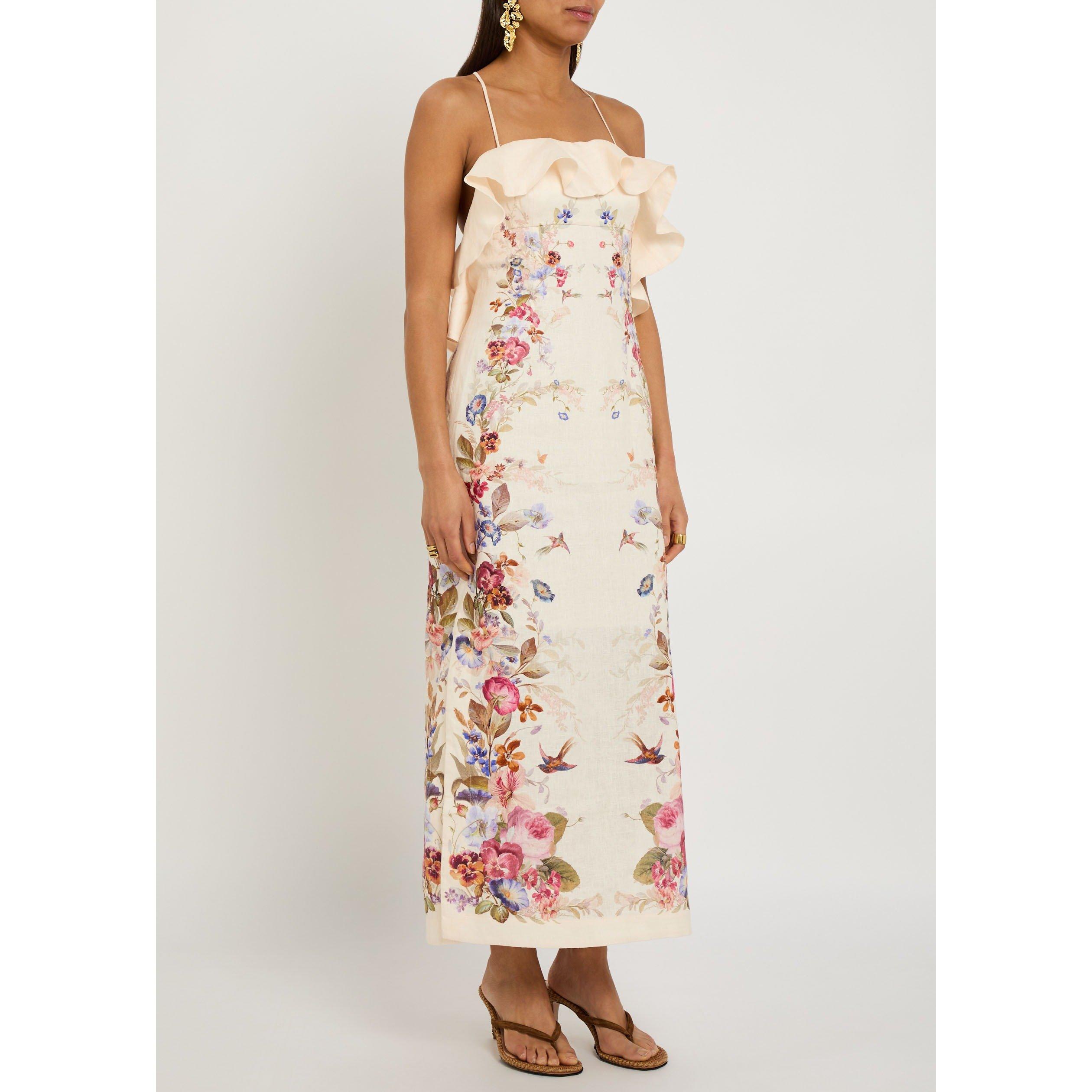 CREAM AND OTHER - Zimmermann - Women's Patience Frill Linen Slip Dress - 2