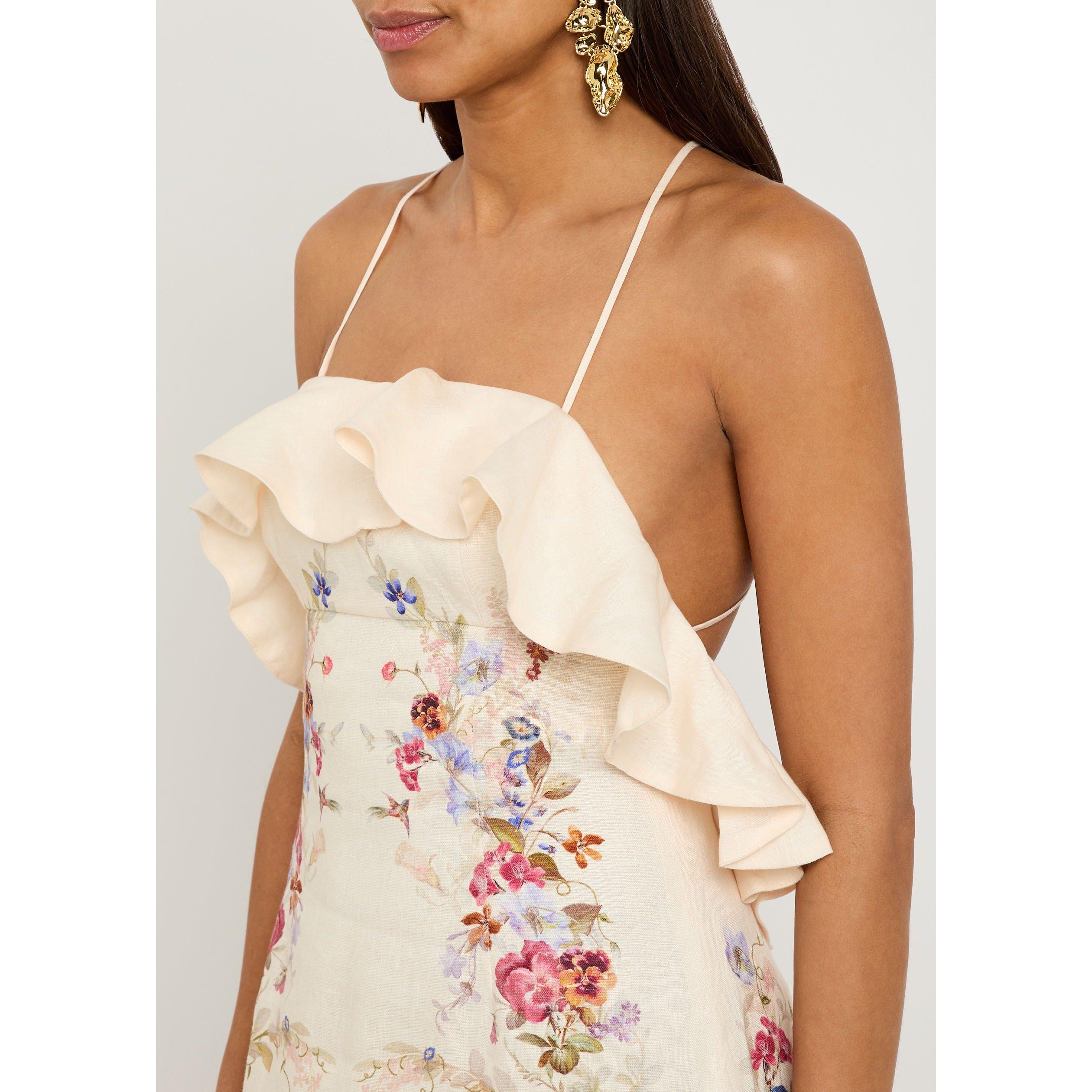 CREAM AND OTHER - Zimmermann - Women's Patience Frill Linen Slip Dress - 4