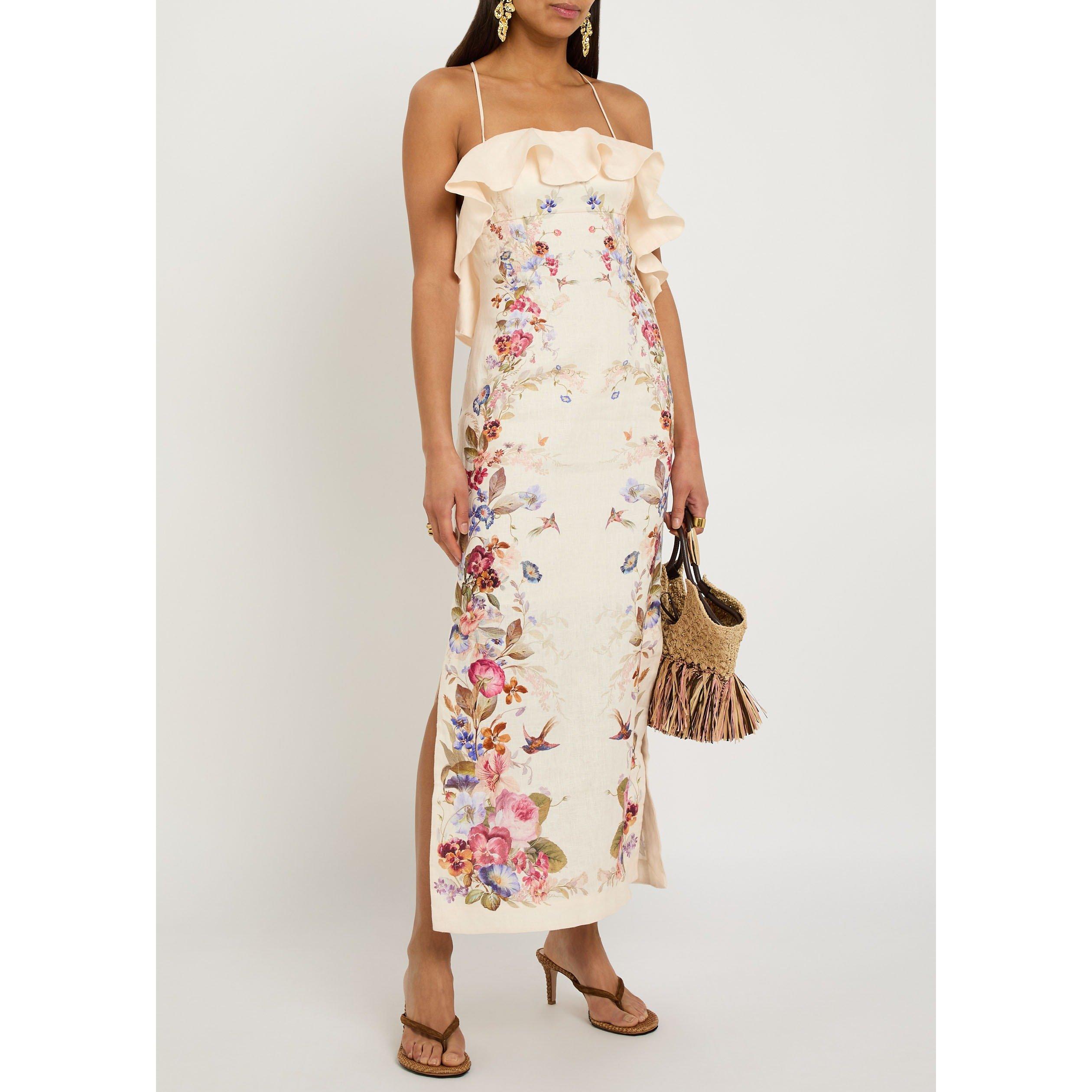 CREAM AND OTHER - Zimmermann - Women's Patience Frill Linen Slip Dress - 5