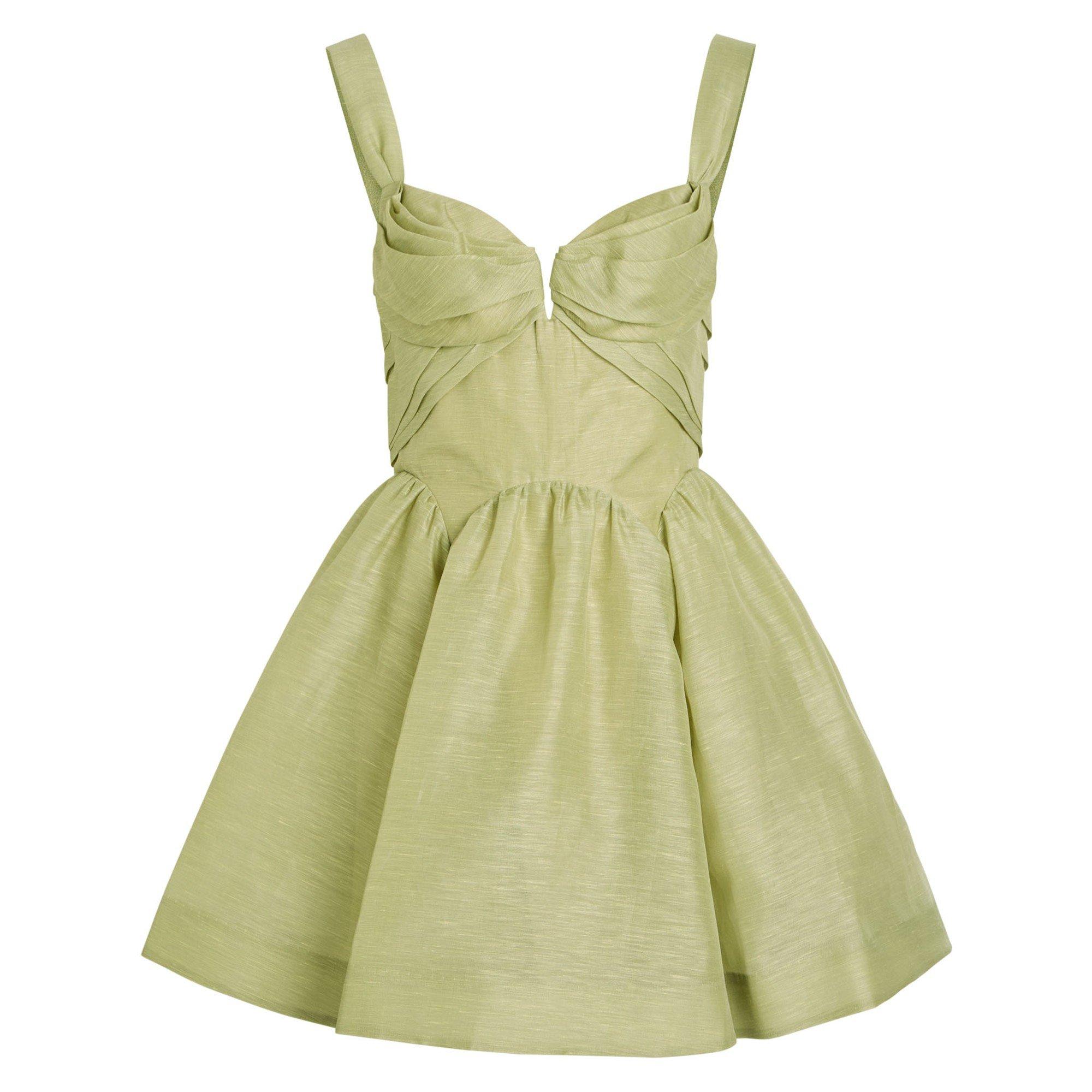 LIGHT GREEN - Zimmermann - REBELLION DRAPE MINI DRESS