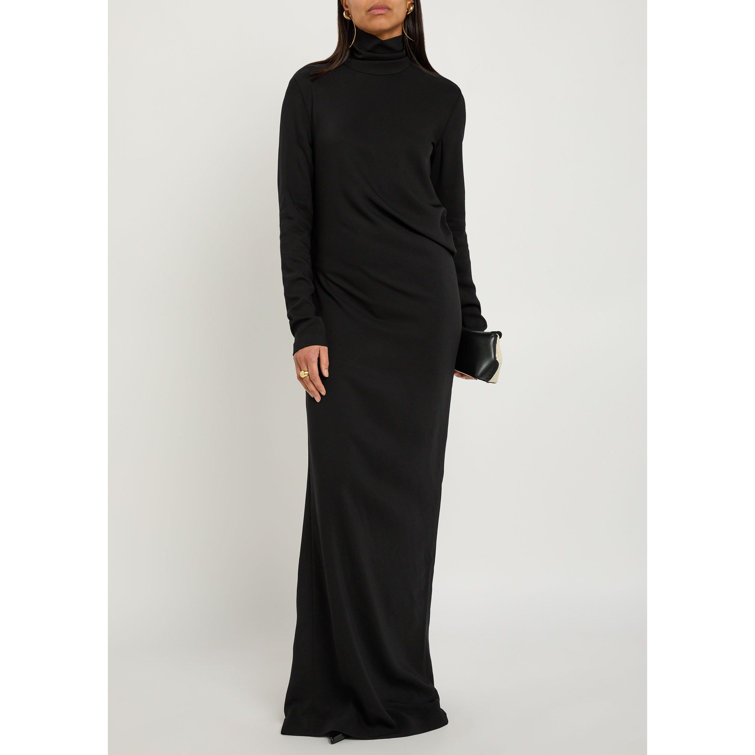 BLACK - Toteme - Women's Long Twisted Slim-Fit Maxi Dress - 5