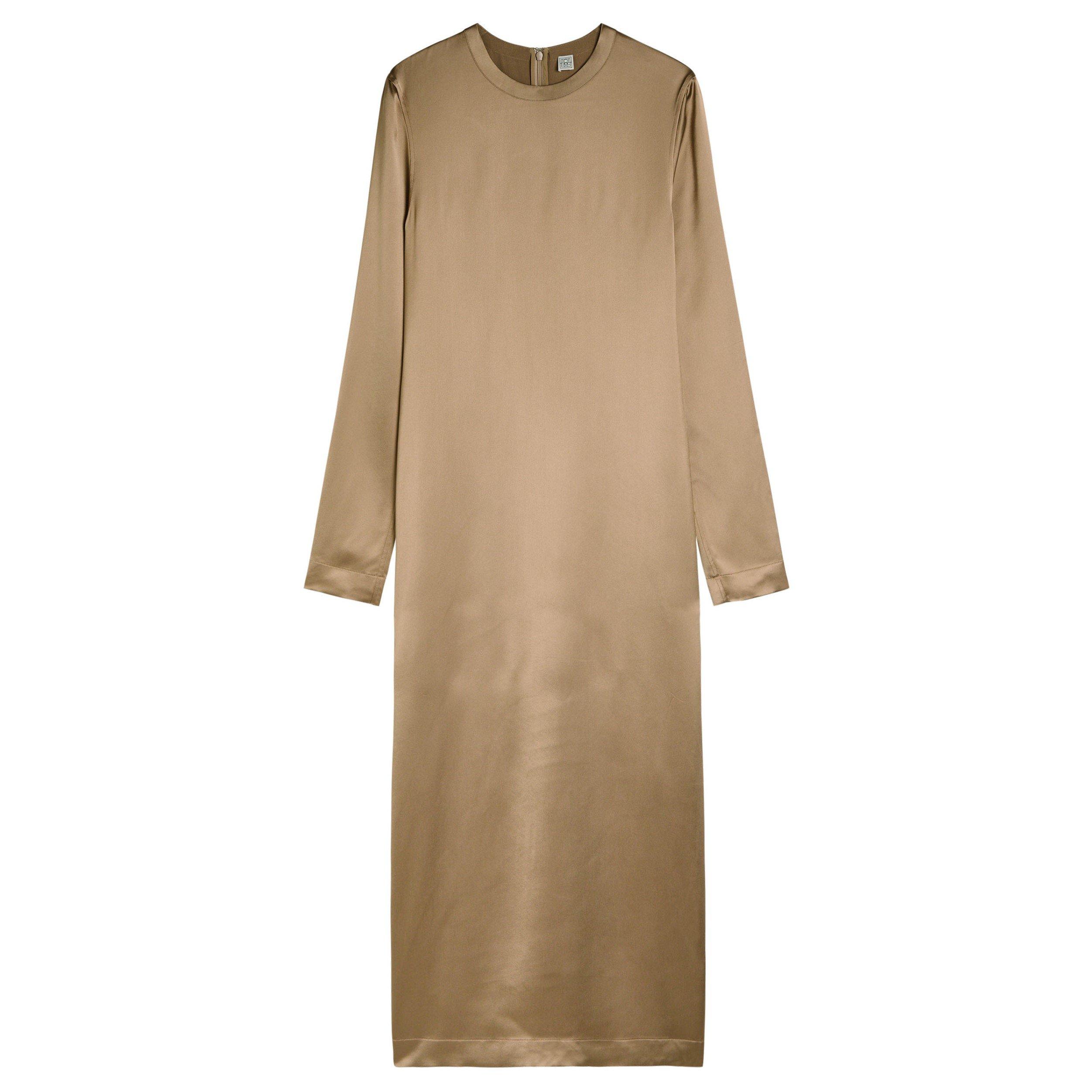 Women's Satin Long-Sleeve T-Shirt Dress