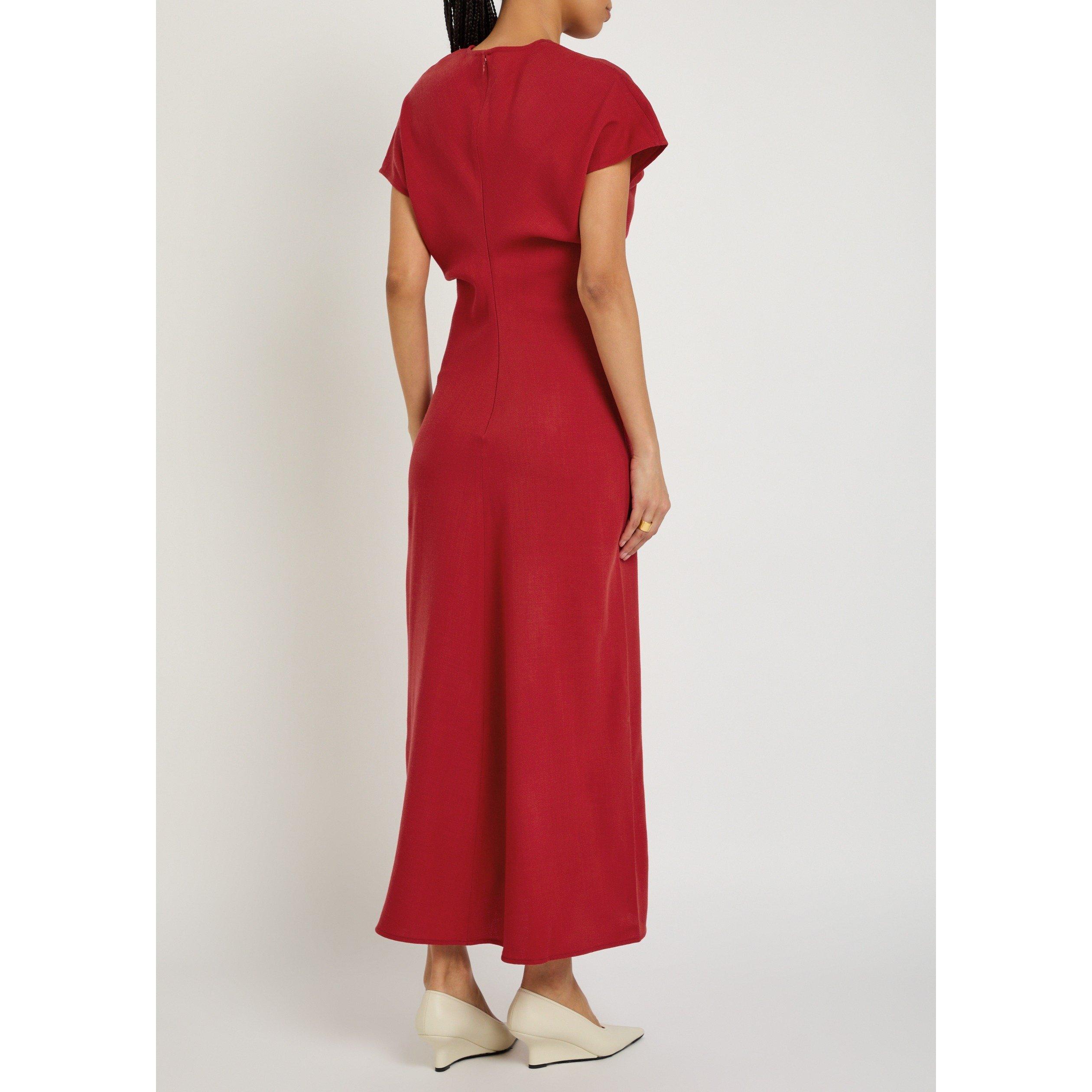 RED - Toteme - SLOUCH WAIST WOOL DRESS - 3