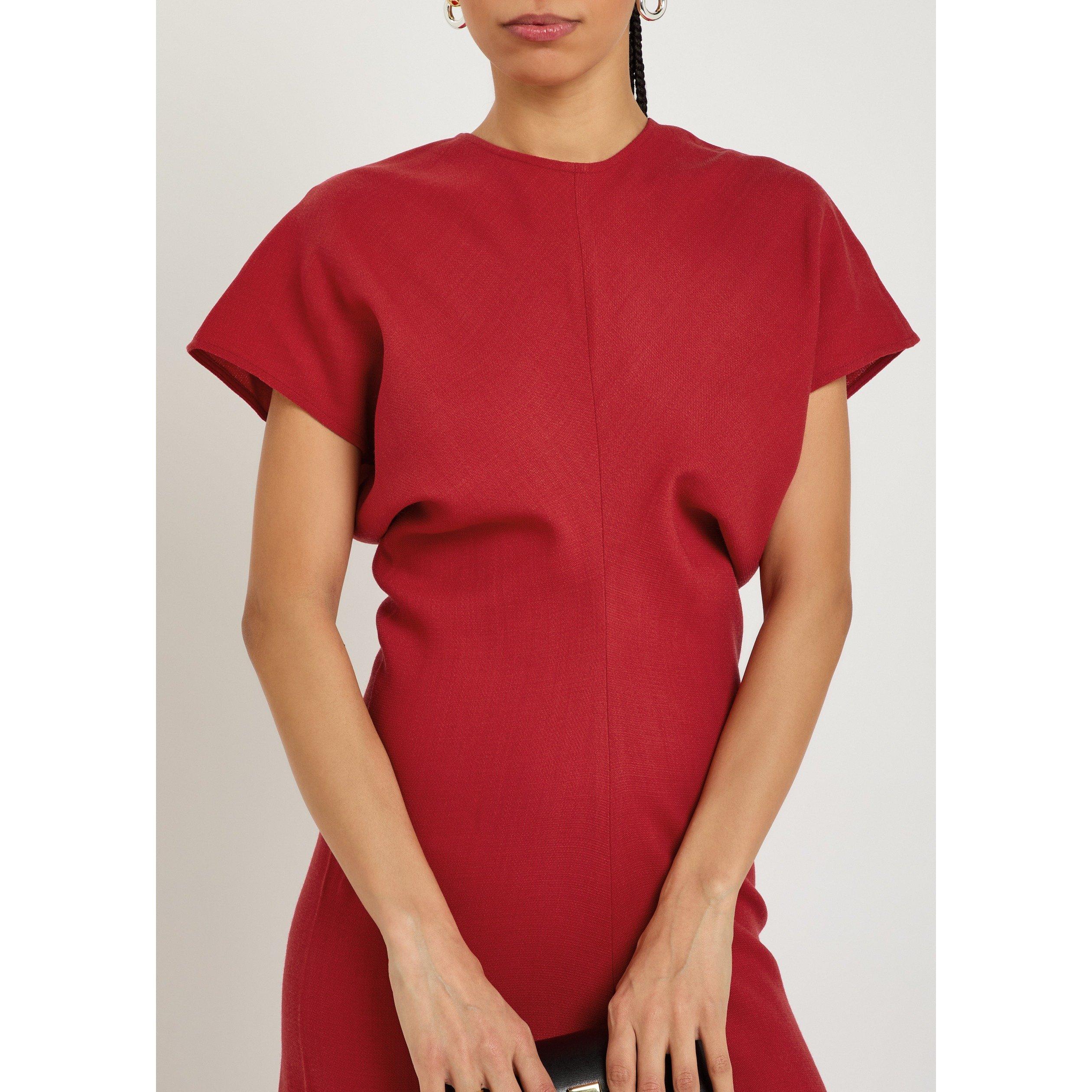 RED - Toteme - SLOUCH WAIST WOOL DRESS - 4