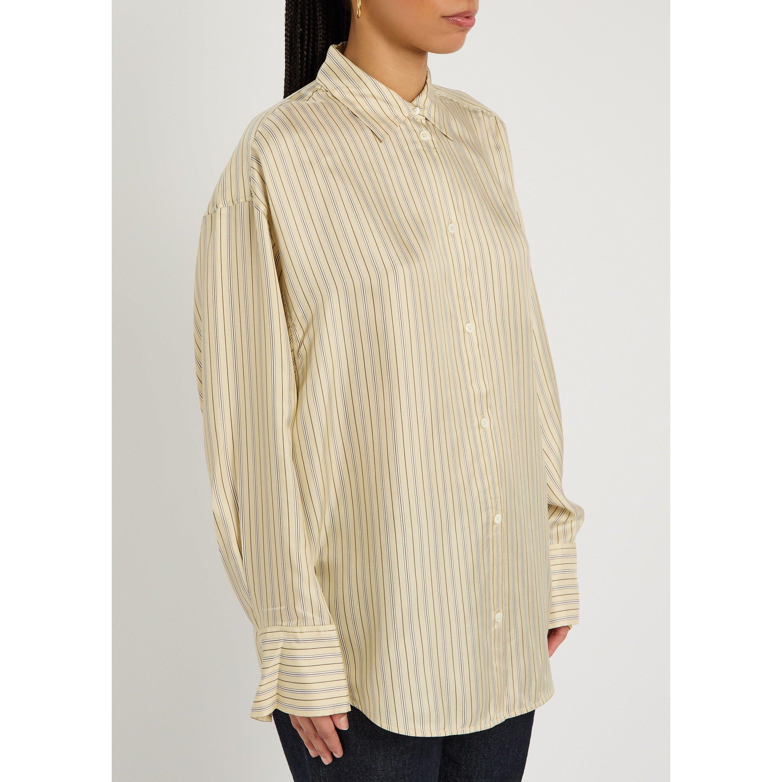 BEIGE AND OTHER - Toteme - Women's Oversized Striped Silk Shirt - 2