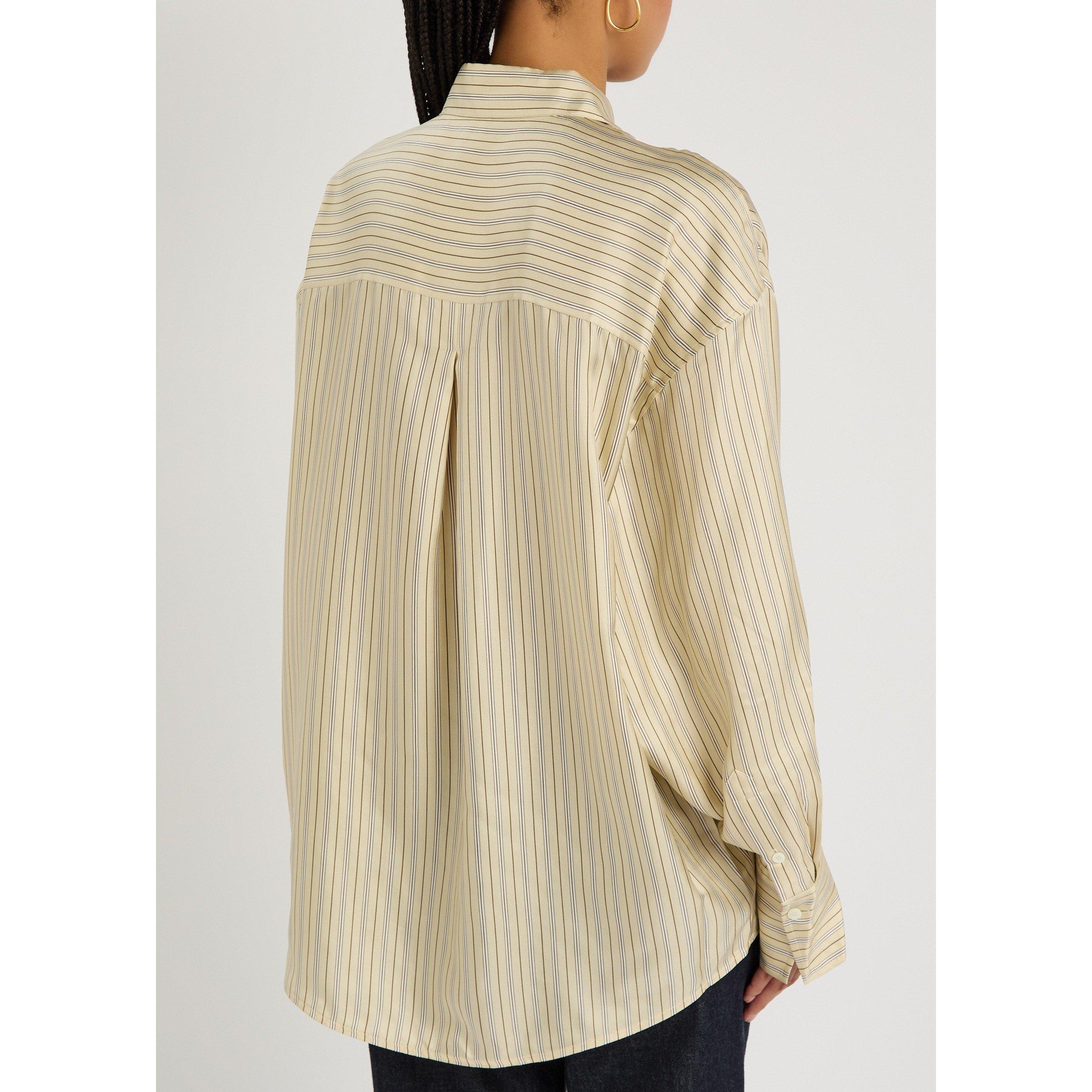 BEIGE AND OTHER - Toteme - Women's Oversized Striped Silk Shirt - 3