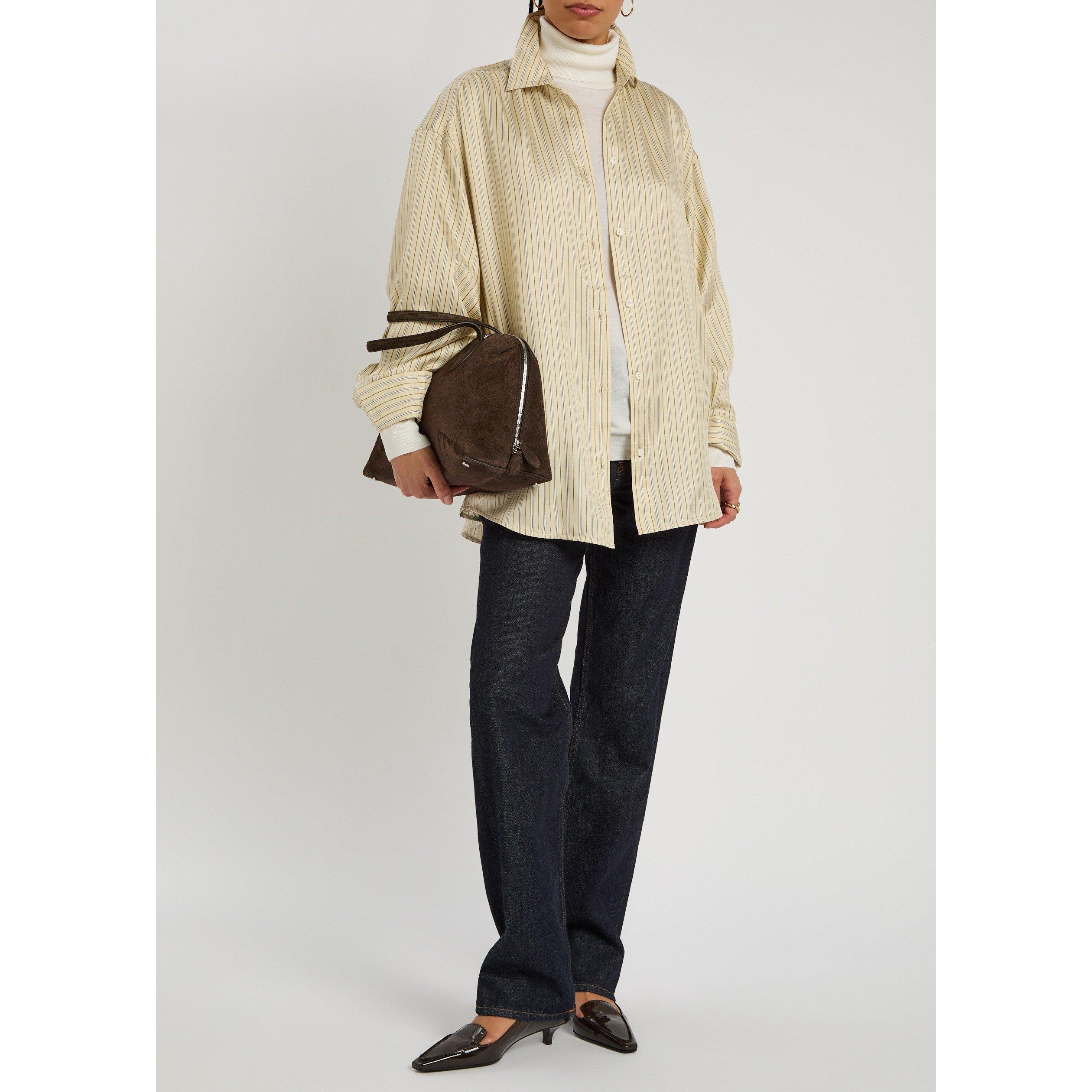 BEIGE AND OTHER - Toteme - Women's Oversized Striped Silk Shirt - 5