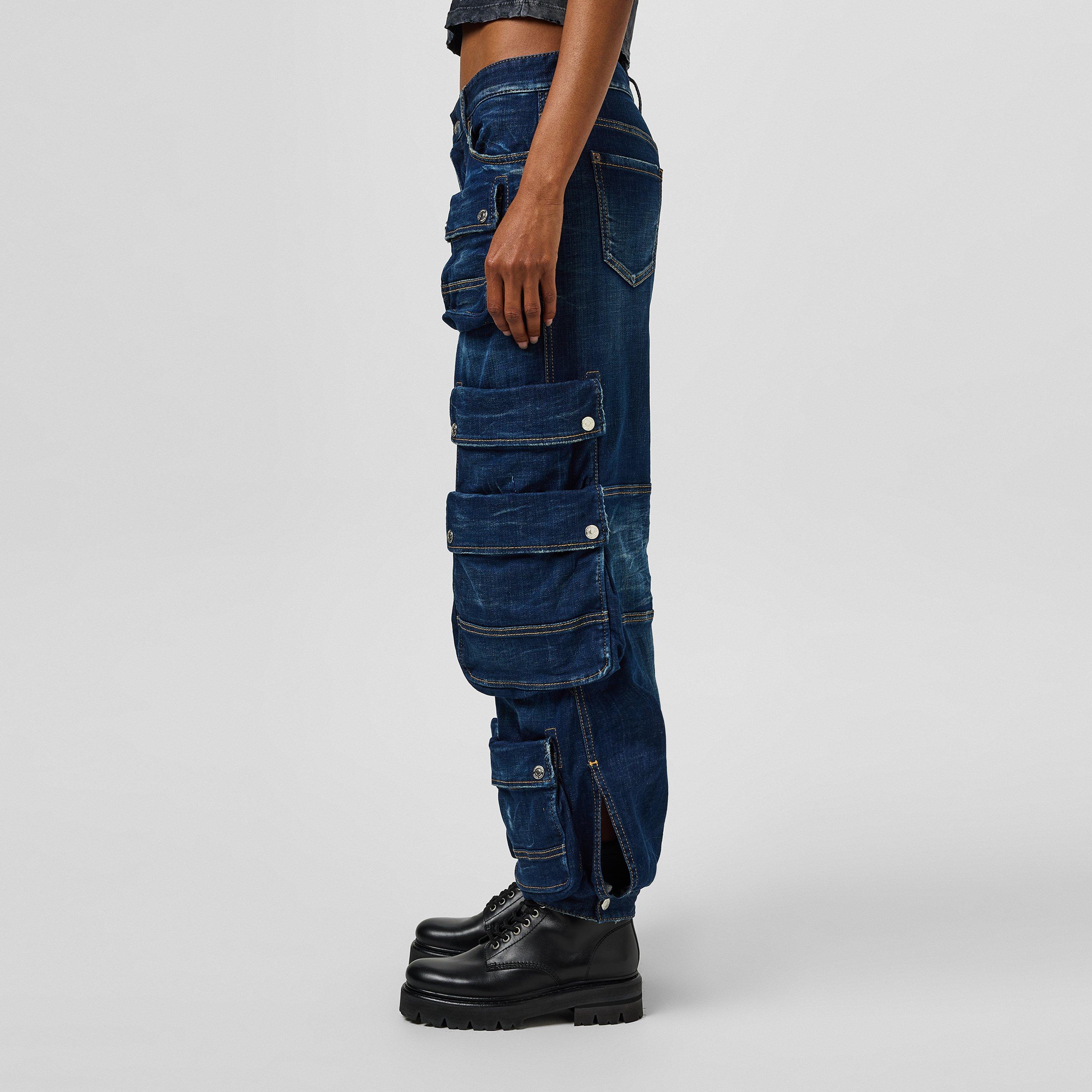 Navy Blue - DSquared2 - Denim Cargo Trousers - 2