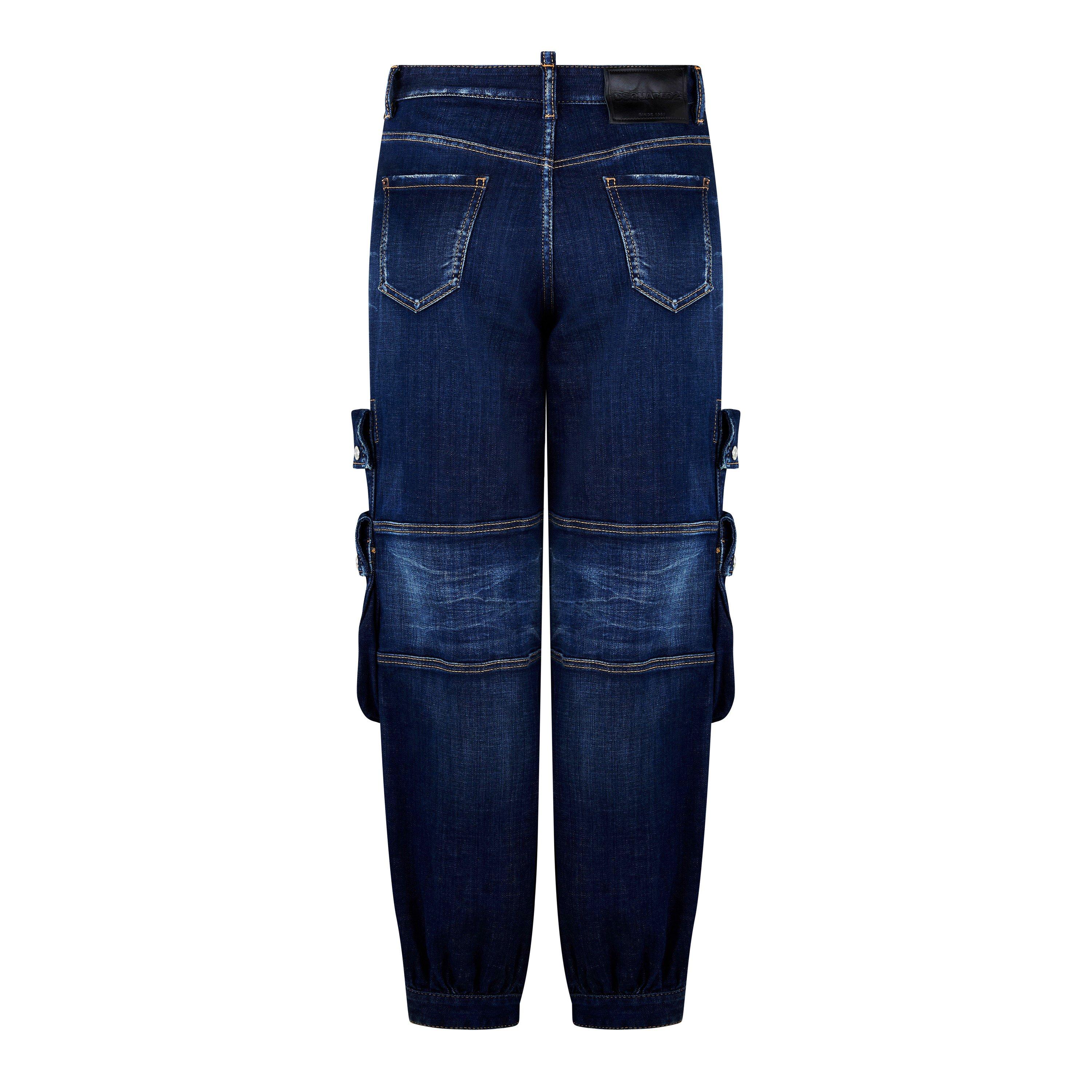 Navy Blue - DSquared2 - Denim Cargo Trousers - 6