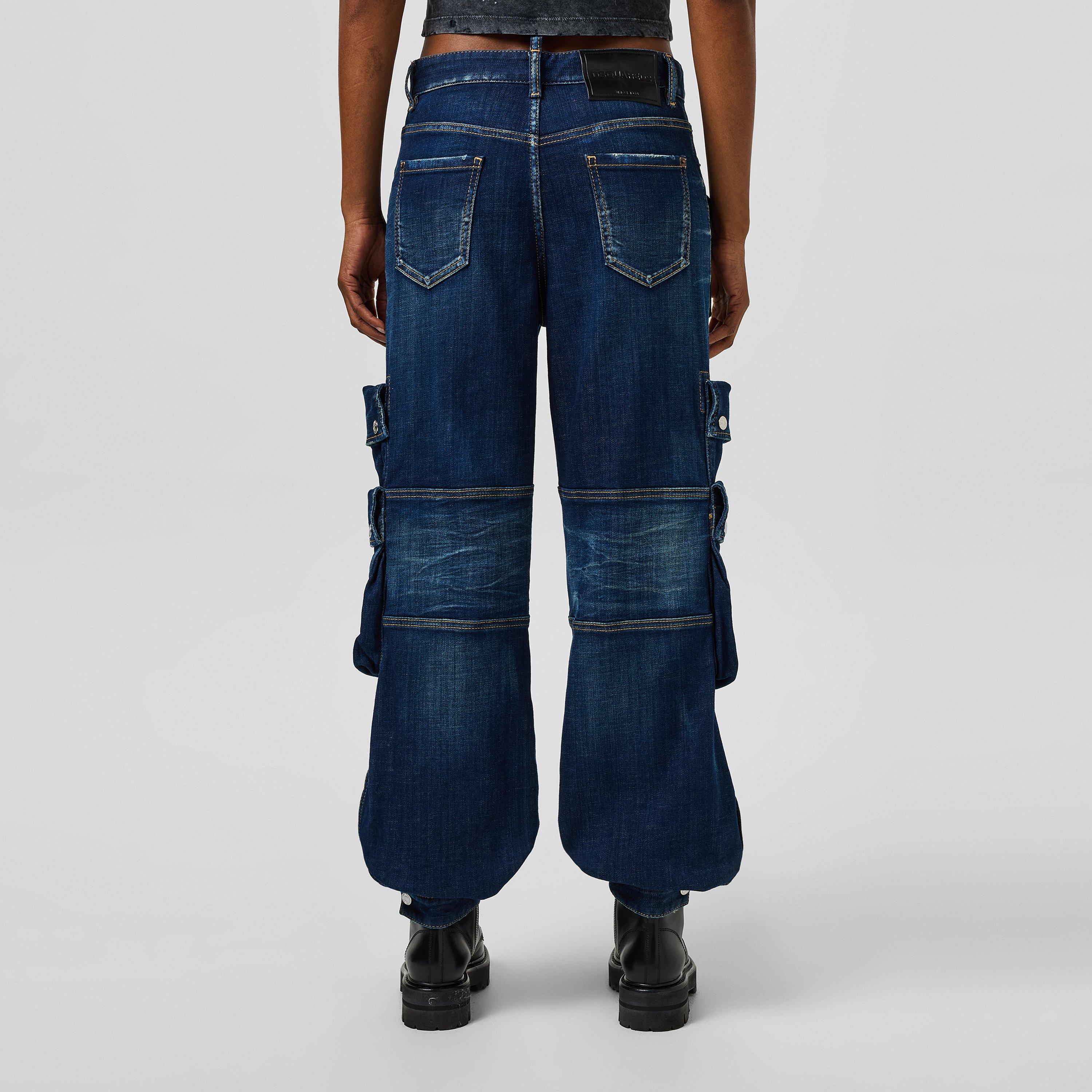Navy Blue - DSquared2 - Denim Cargo Trousers - 3