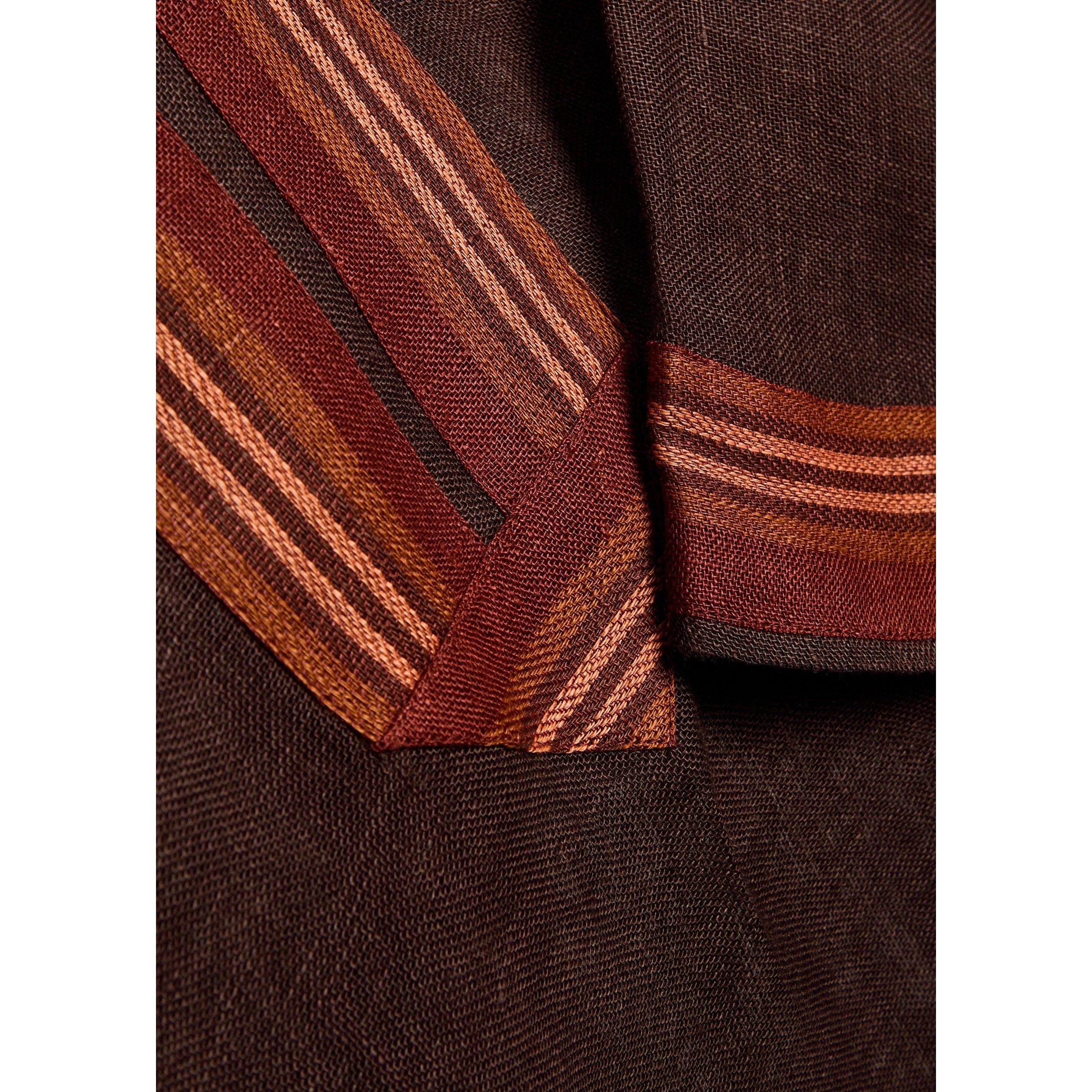 DARK BROWN - Tory Burch - SW STRIPED LINEN TORY TUNIC - 4
