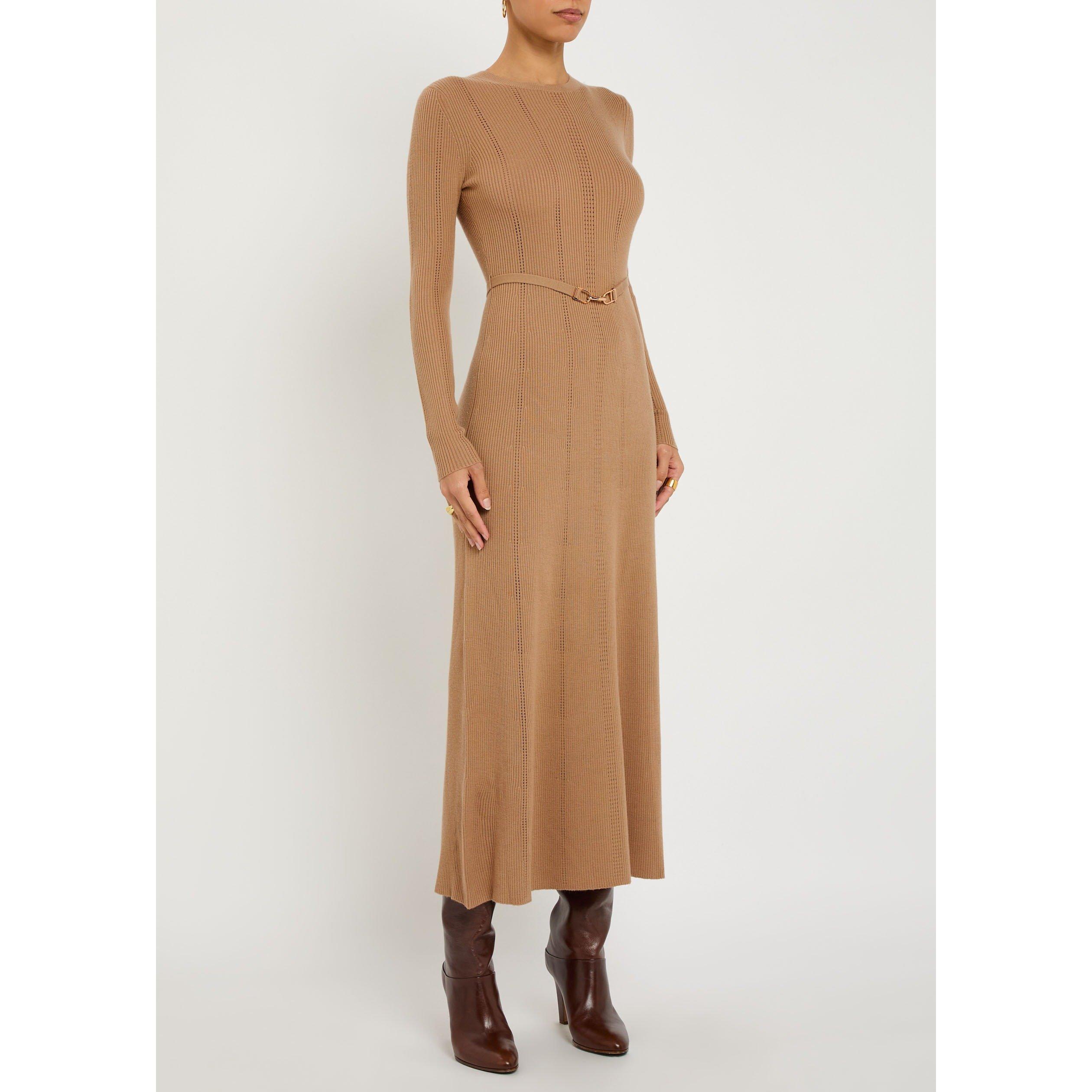 CAMEL - Gabriela Hearst - Women's Imagene Wool Crew-Neck Maxi Dress - 2
