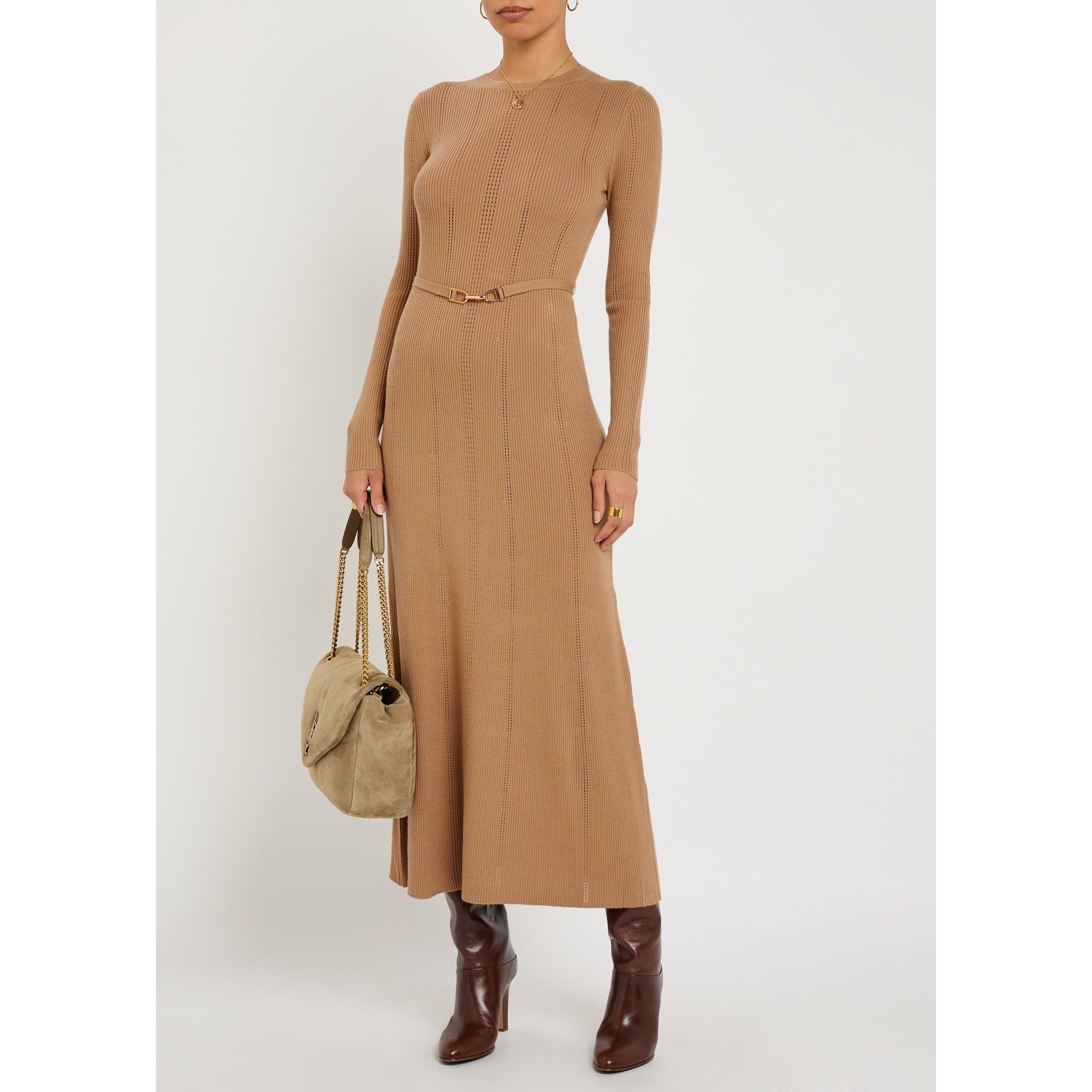 CAMEL - Gabriela Hearst - Women's Imagene Wool Crew-Neck Maxi Dress - 5
