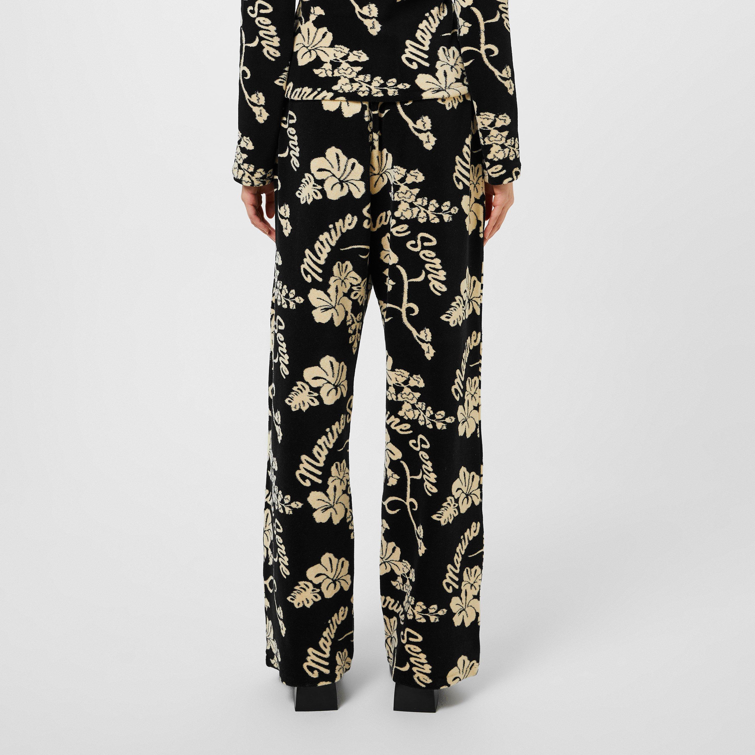 Black - Marine Serre - Towelling Lounge Bottoms - 3