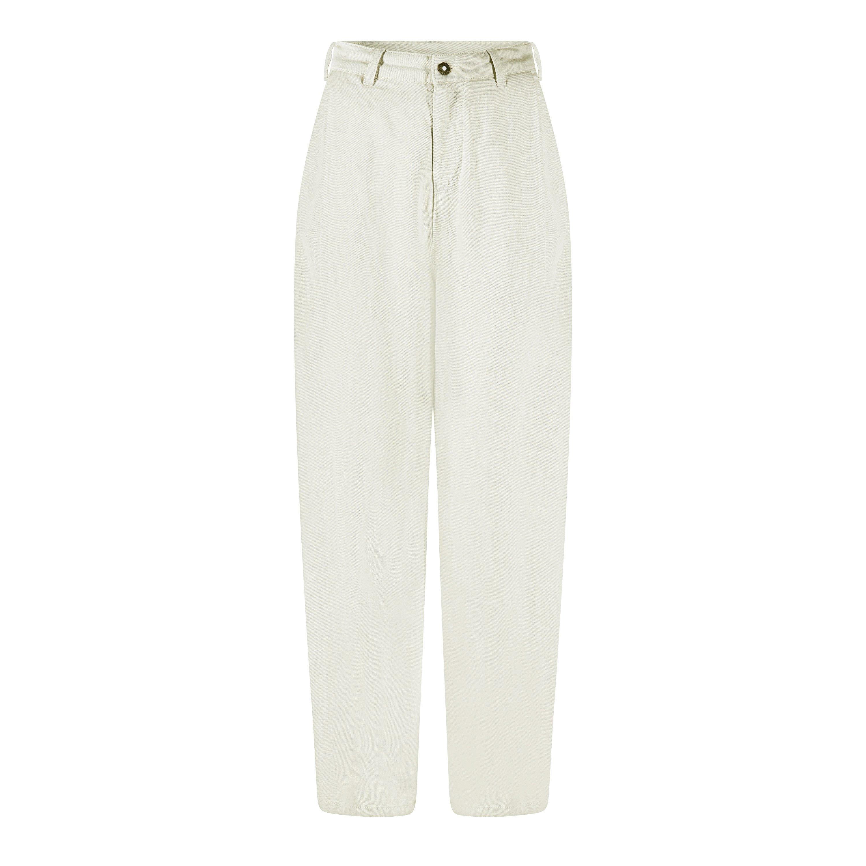 Sabbia Chiaro - Emporio Armani - Women's Linen Court Tapered Trousers - 5
