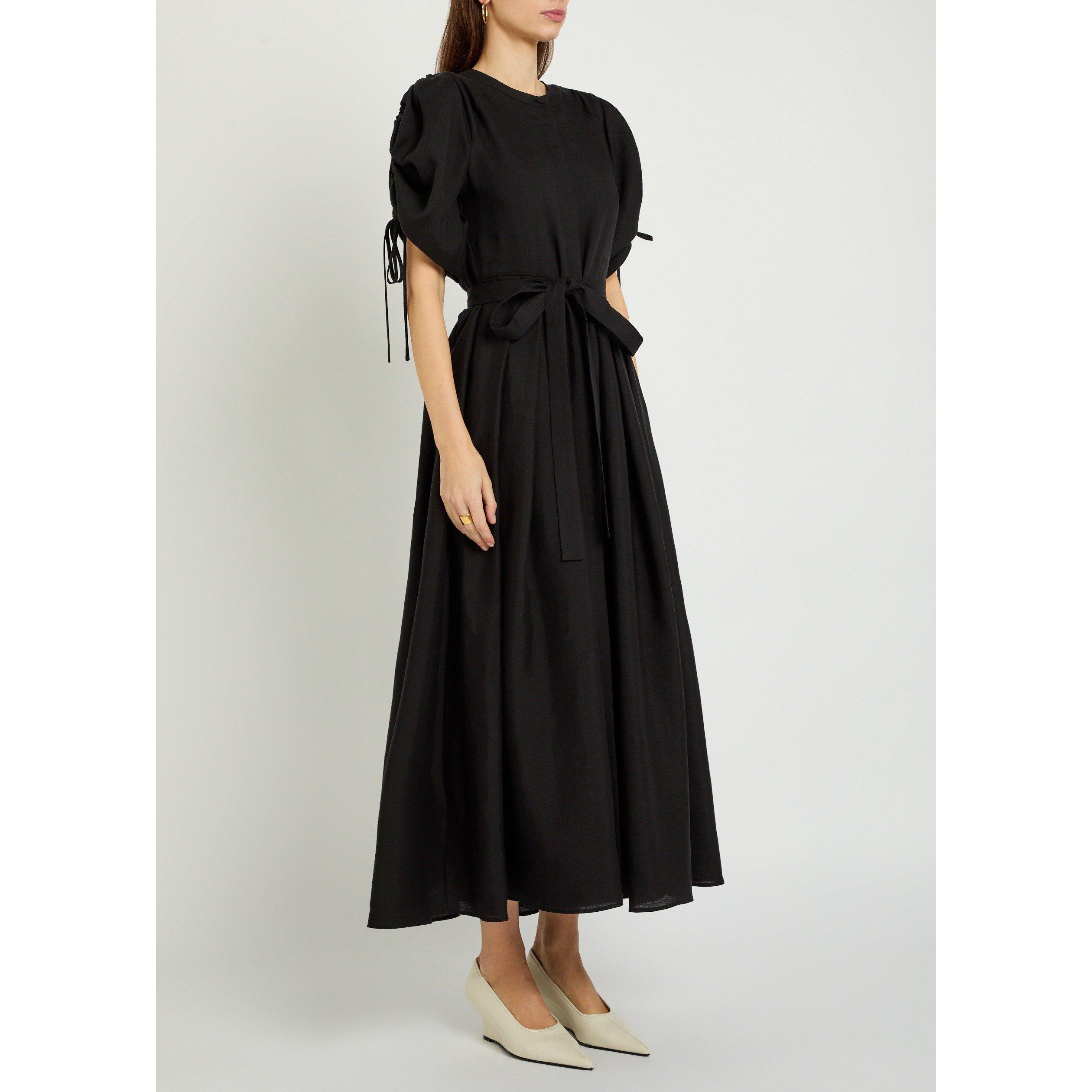 BLACK - Gabriela Hearst - Women's Linnea Linen Long-Sleeve Maxi Dress - 2