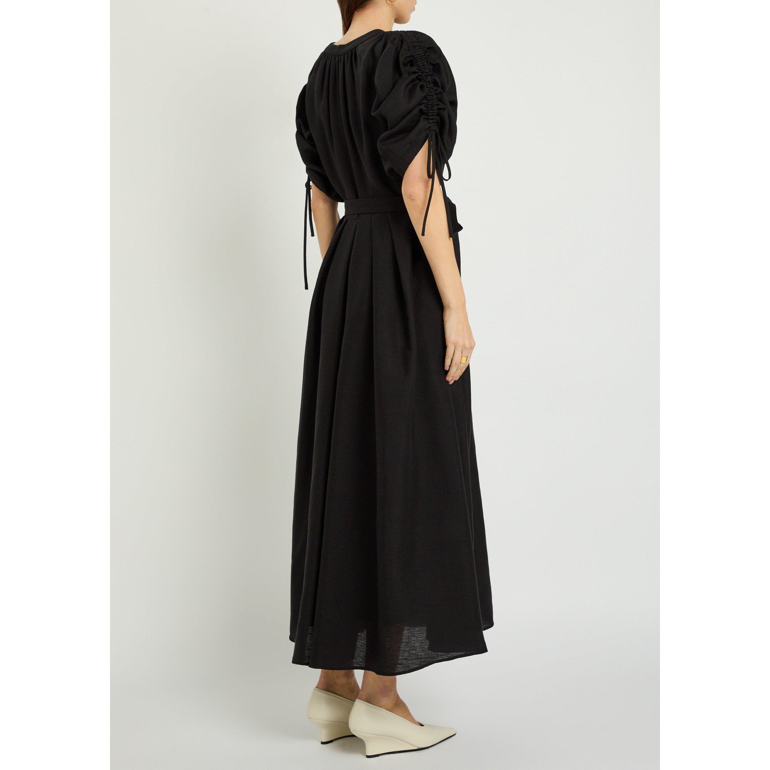 BLACK - Gabriela Hearst - Women's Linnea Linen Long-Sleeve Maxi Dress - 3