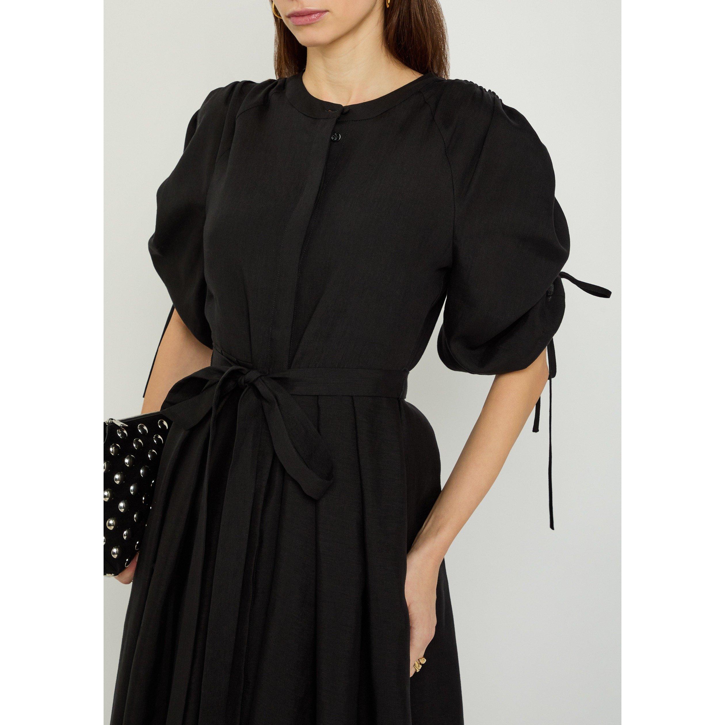 BLACK - Gabriela Hearst - Women's Linnea Linen Long-Sleeve Maxi Dress - 4